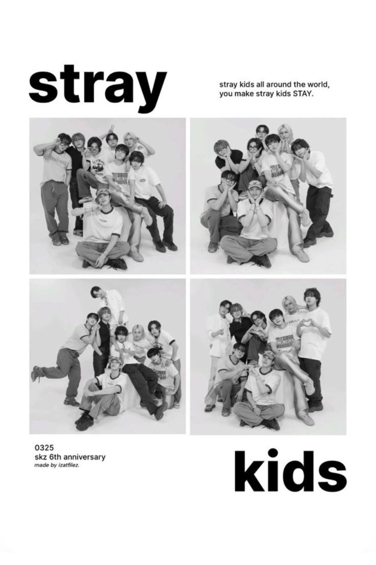 512 STORE Stray Kids Bts K-Pop Tanıtım Chang-Bin, Han, Lee, Hwang, Seung,Jeongin, Lee Know Çerçevesiz Poster