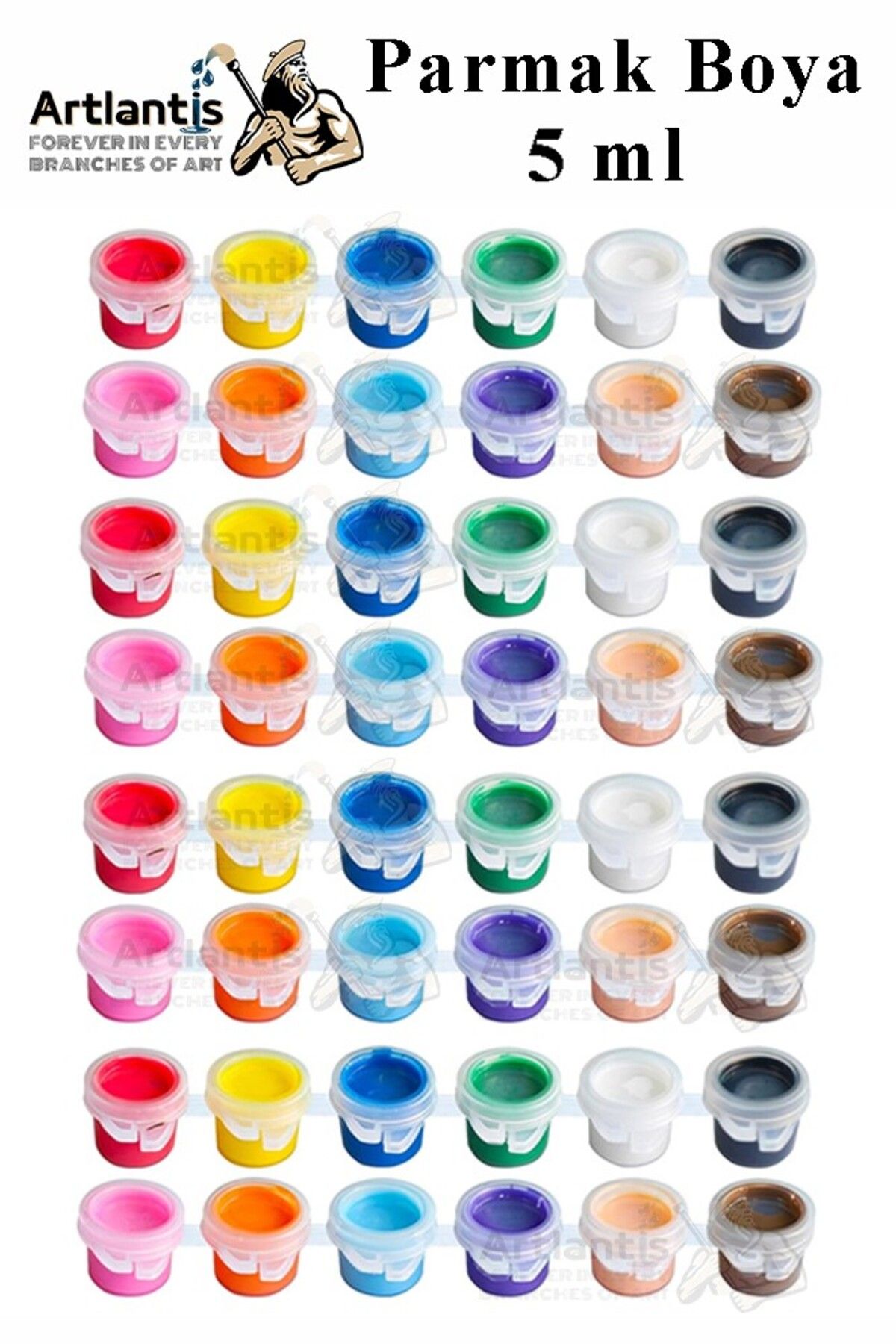 Artlantis Parmak Boya 5 ml 12 Renk 4 Paket Mini Küçük Parmak Boya Etkinlik Boyama Boyası Su Bazlı Resim Okul Ö