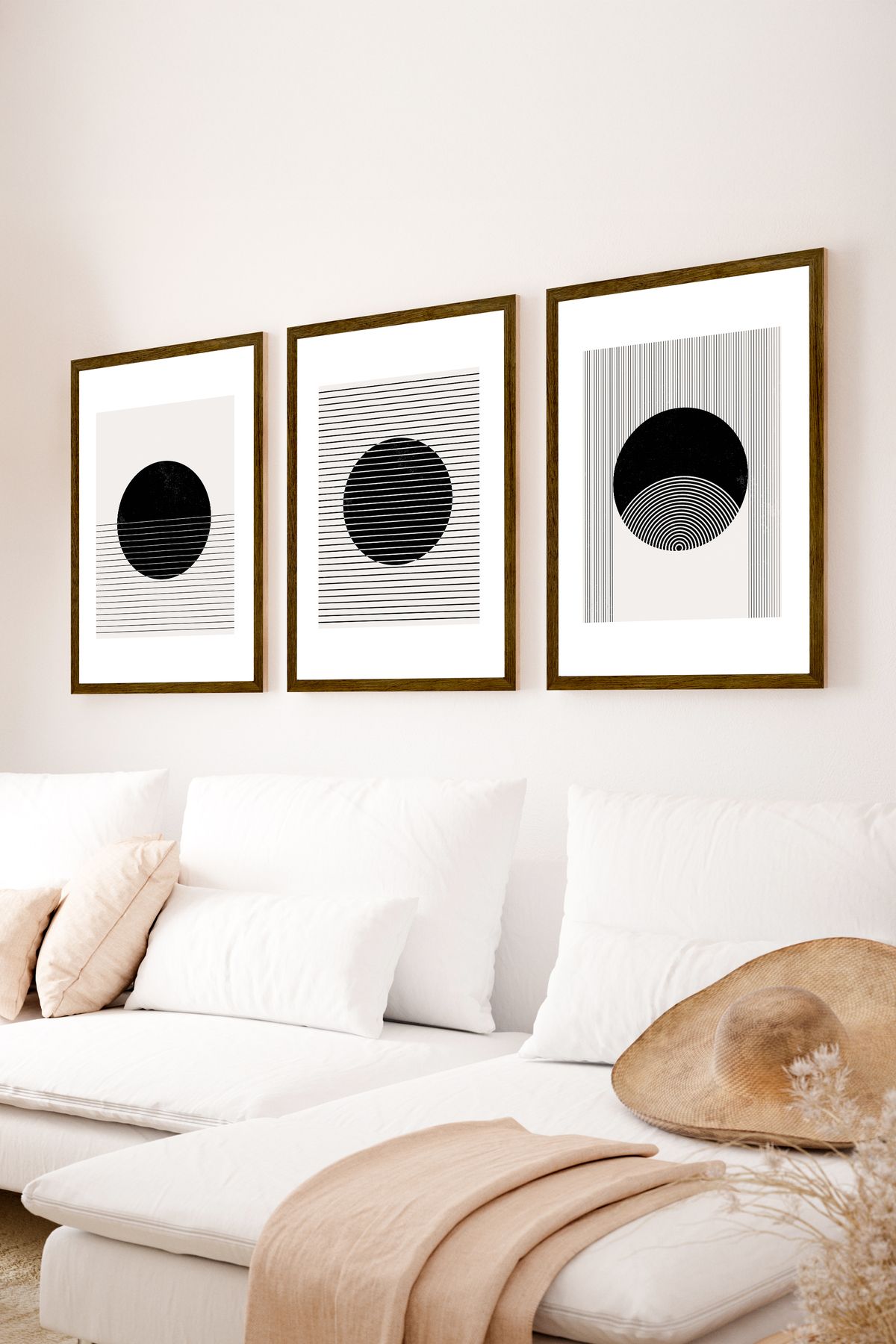 artflow 3 Parça Çerçeve Görünümlü Mdf Tablo Seti