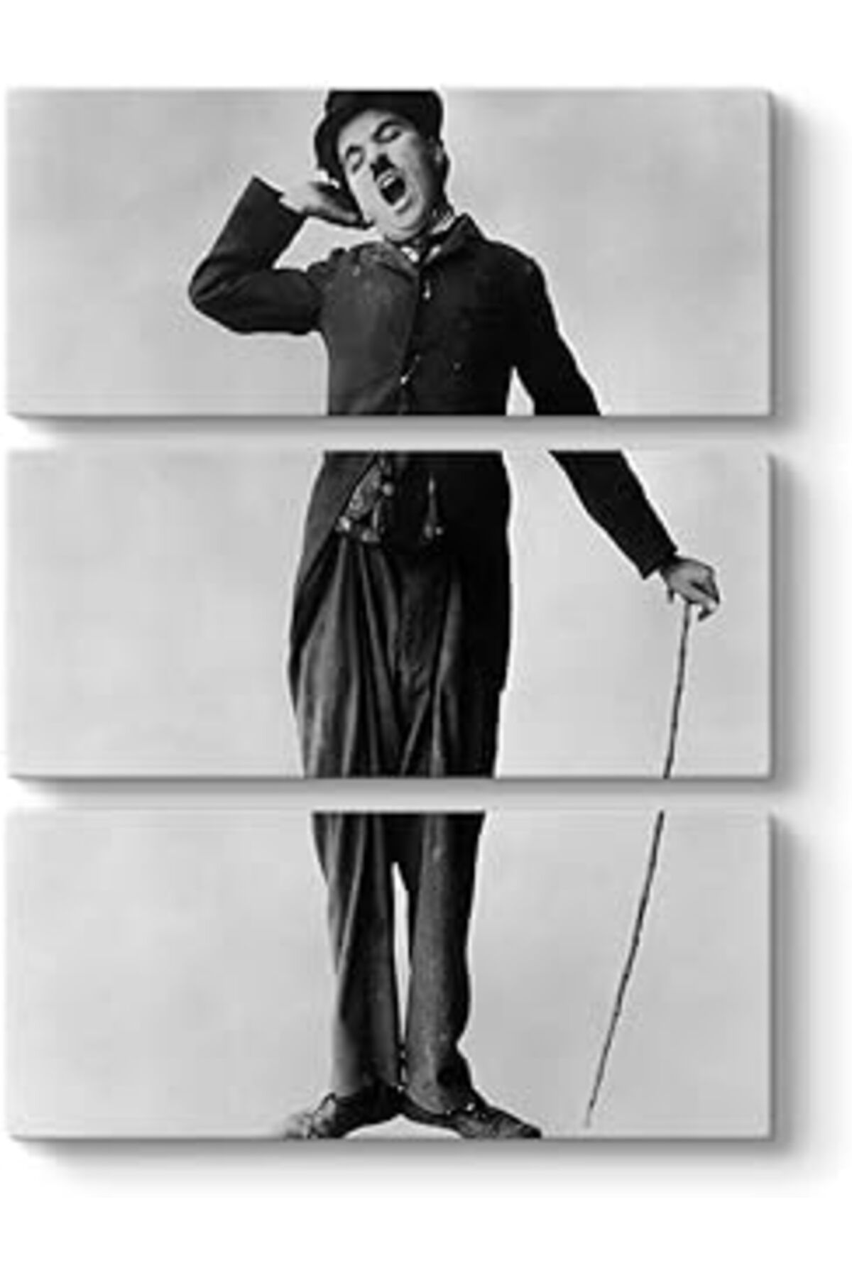 NETWORK ART Tabloshop Charlie Chaplin Dikey Tablo 70 X 96-3 Parçalı