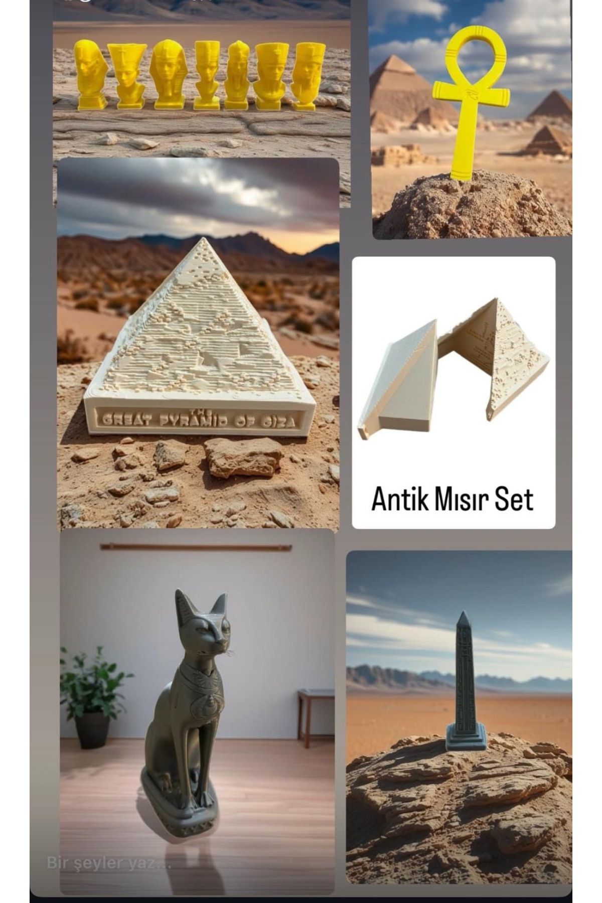 3D Antik Mısır Figür Oyuncak Seti 14 Parça