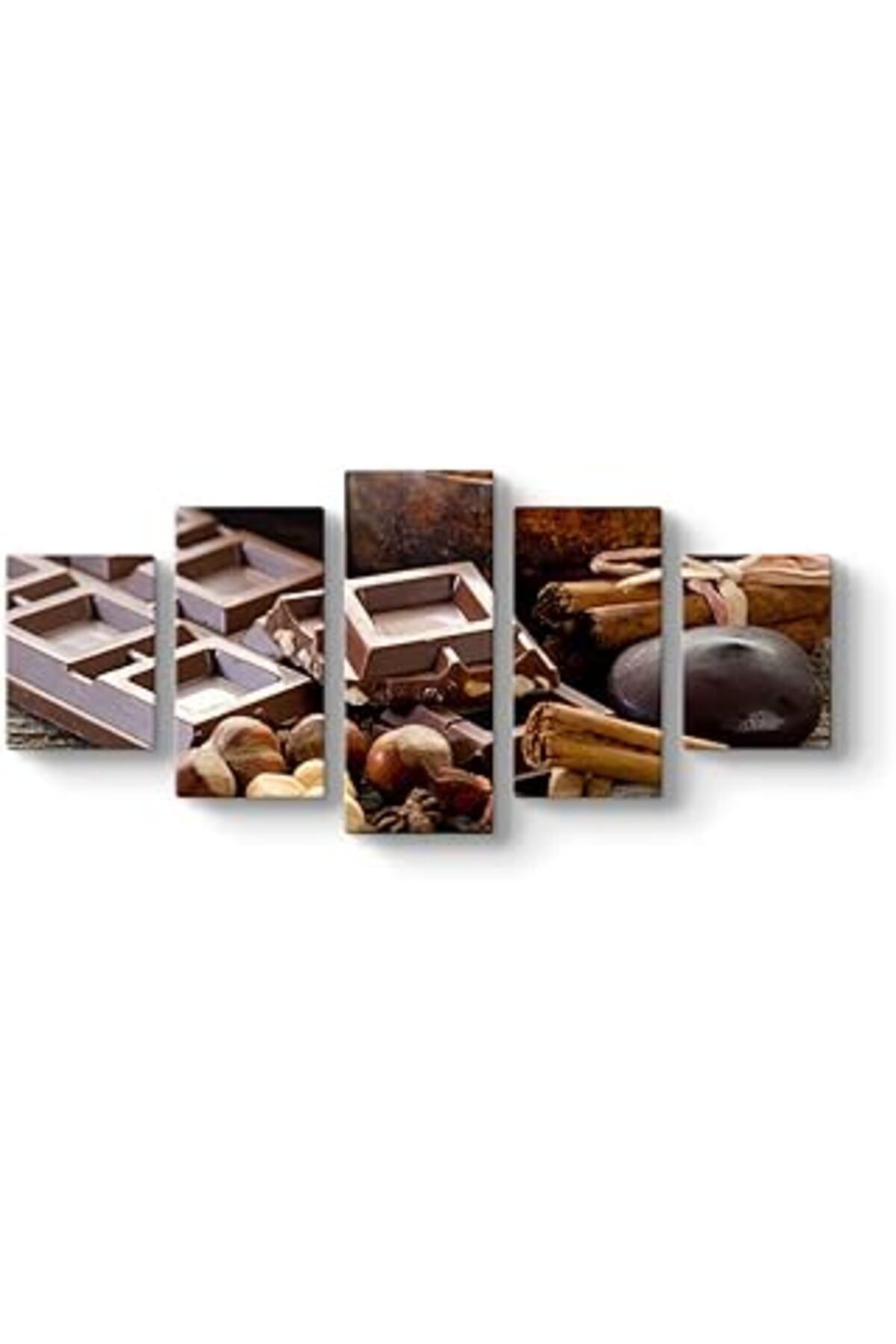 Mu Art Ahşap Fındıklı Çikolata Tablosu 127 X 56-5 Parçalı