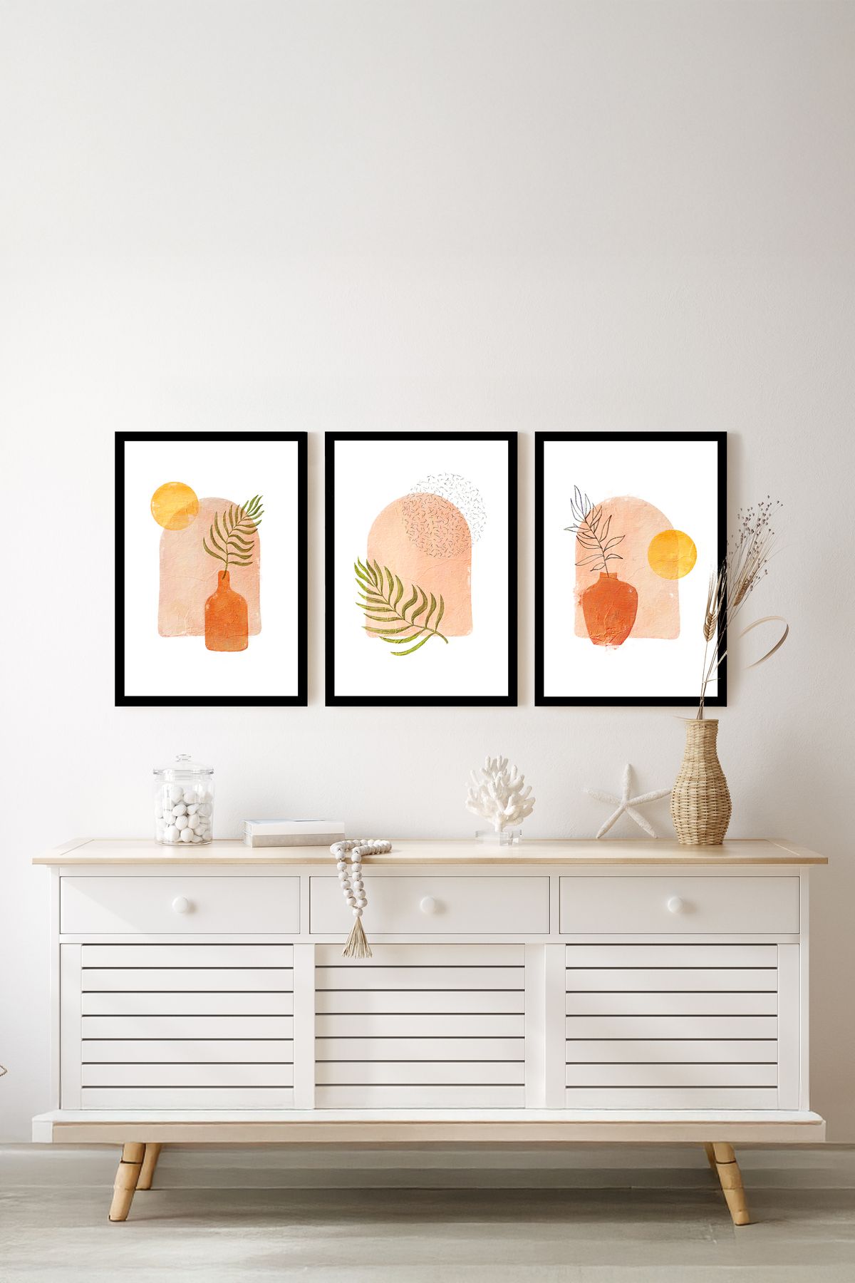 artflow 3 Parça Çerçeve Görünümlü Mdf Tablo Seti