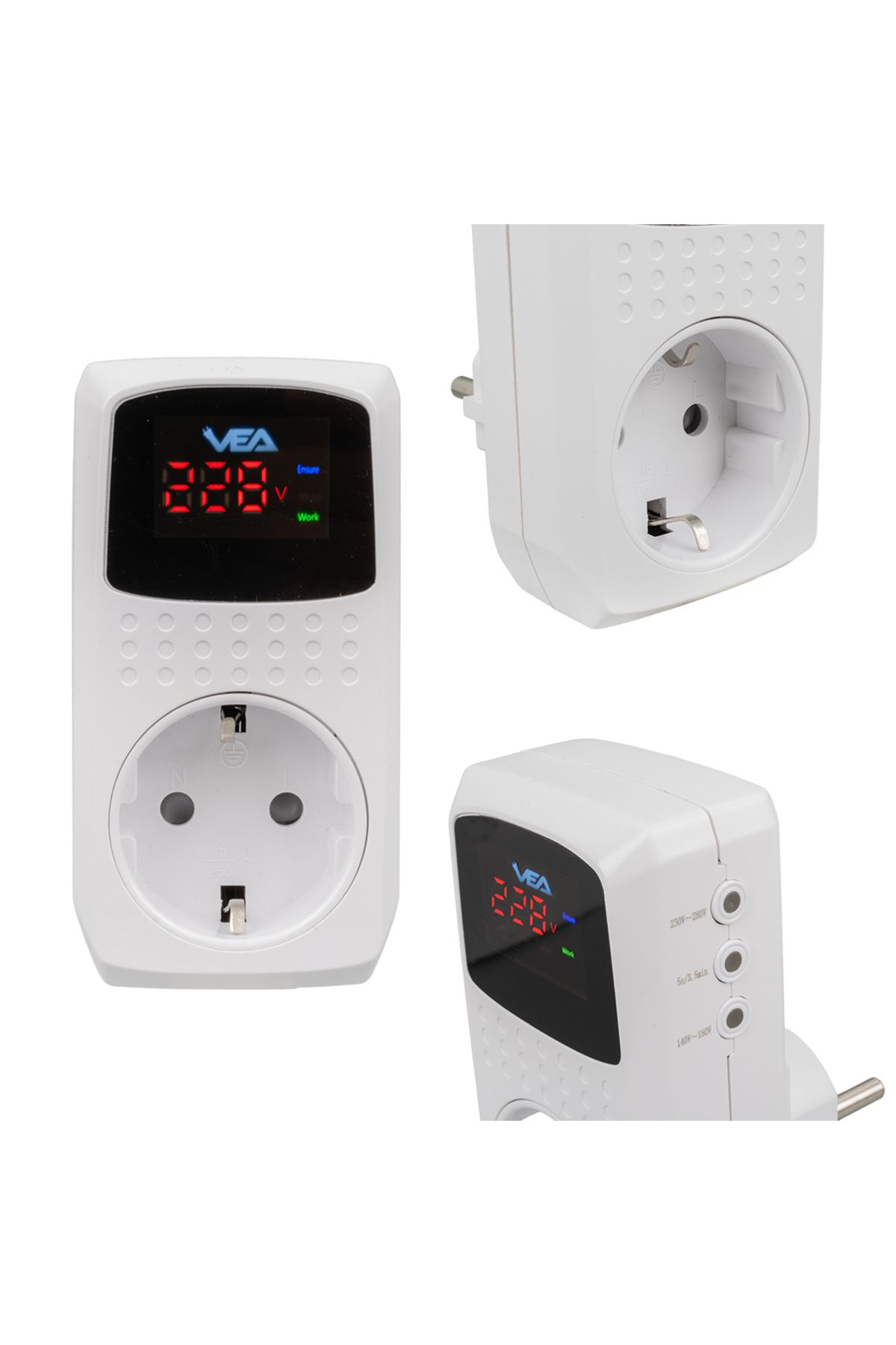 andela 16A 3520W TEKLİ DİJİTAL GÖSTERGELİ AKIM KORUMALI PRİZ (5057)