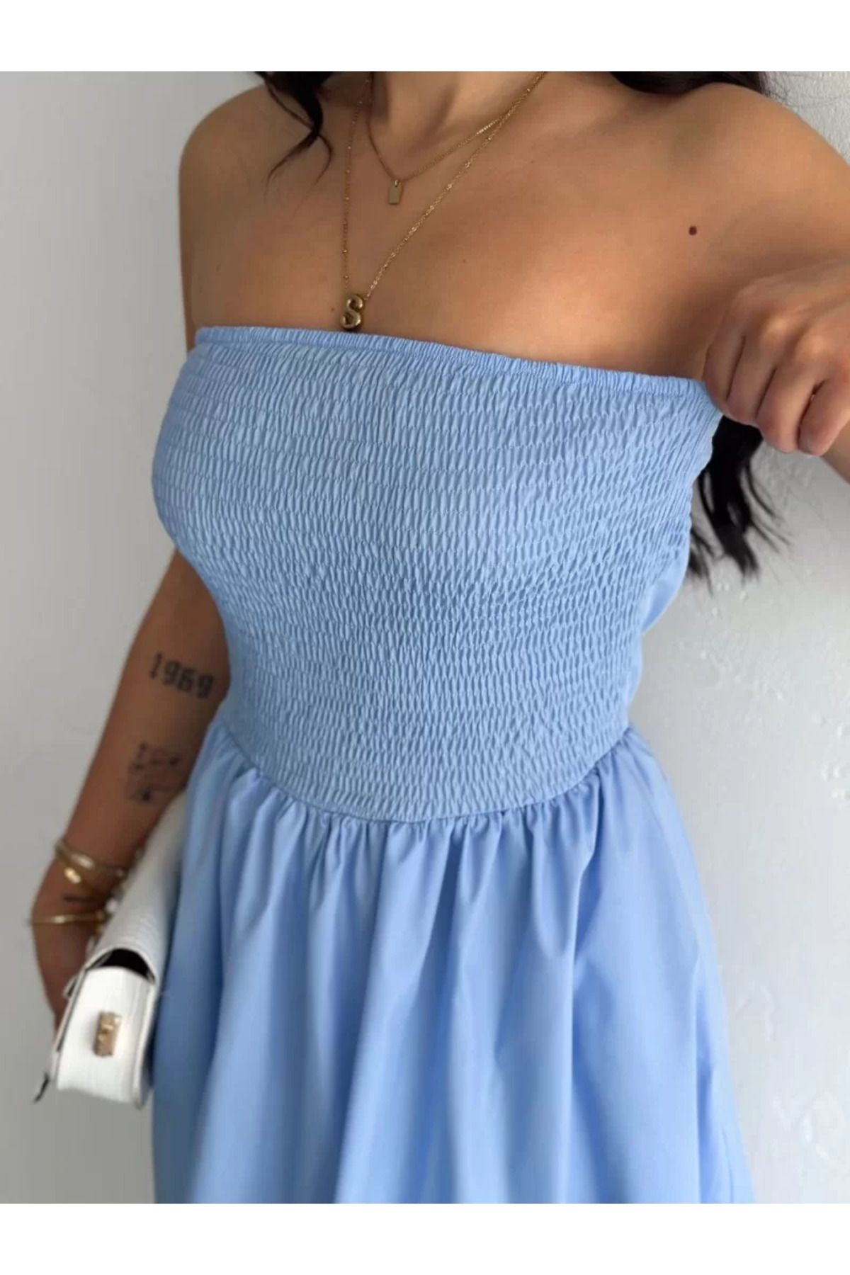ruum fashions Straplez Pileli Elbise