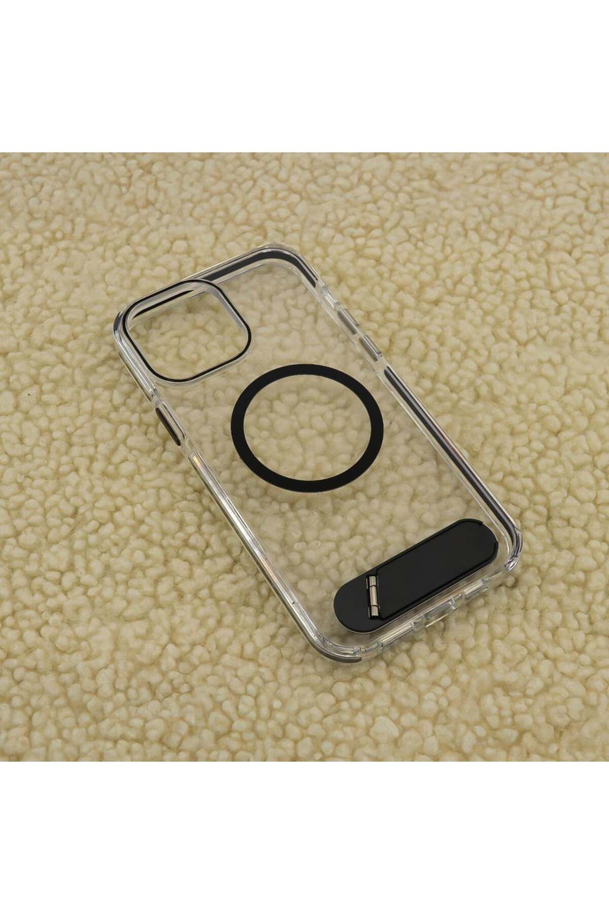 Case&Case iPhone 12 Pro Max Uyumlu Standlı Şeffaf Görünümlü Magsafe Kılıf