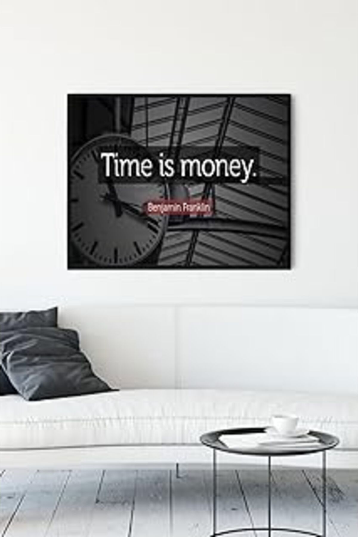 Pazarcan Postermanya (Pster12738) Vakit Nakittir Time Is Money Girişimcilik Çerçeveli Tablo 2 (40X50Cm)