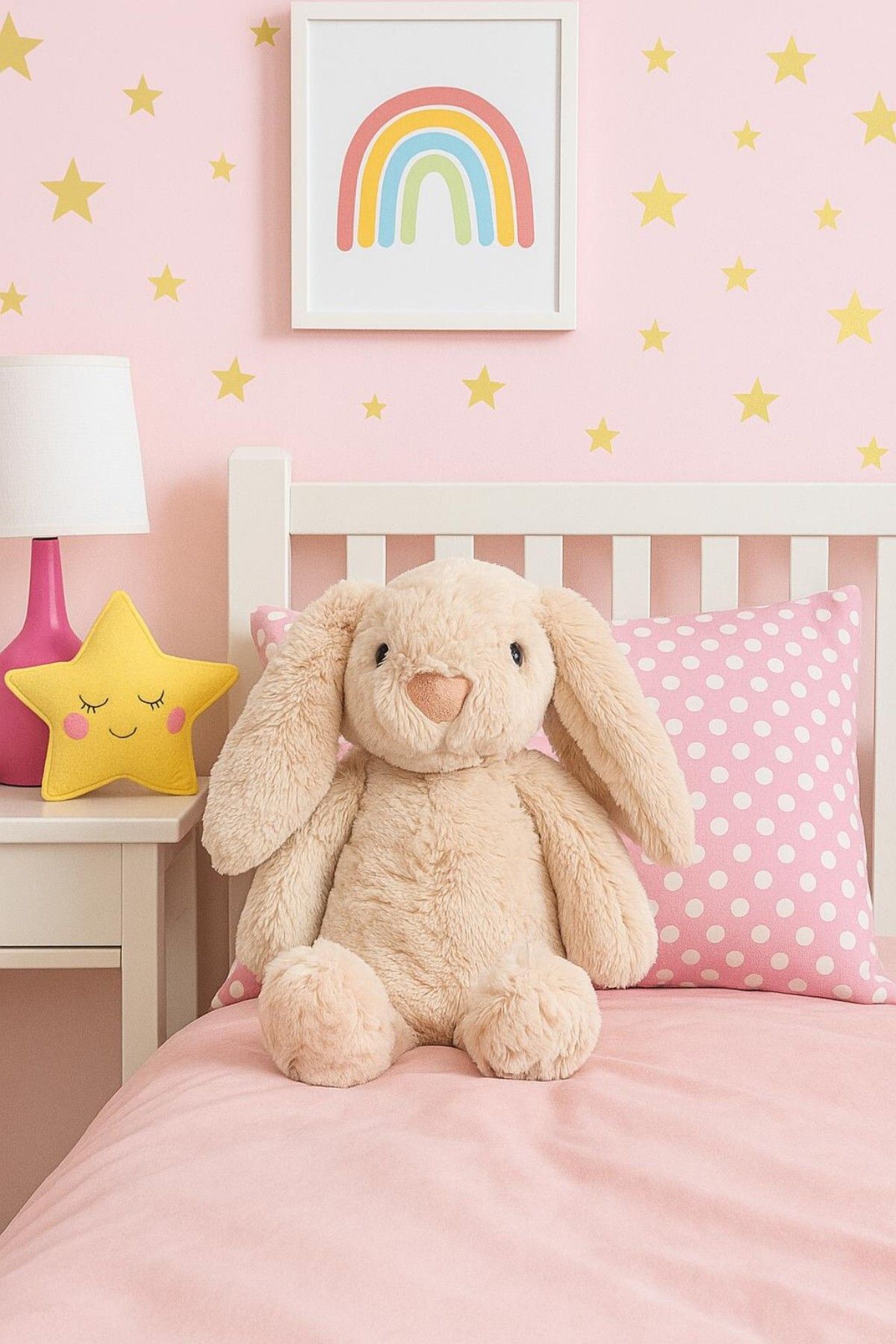 eco sepet Tatlı Tavşan Peluş, Uyku Arkadaşı Peluş 35 cm Bej