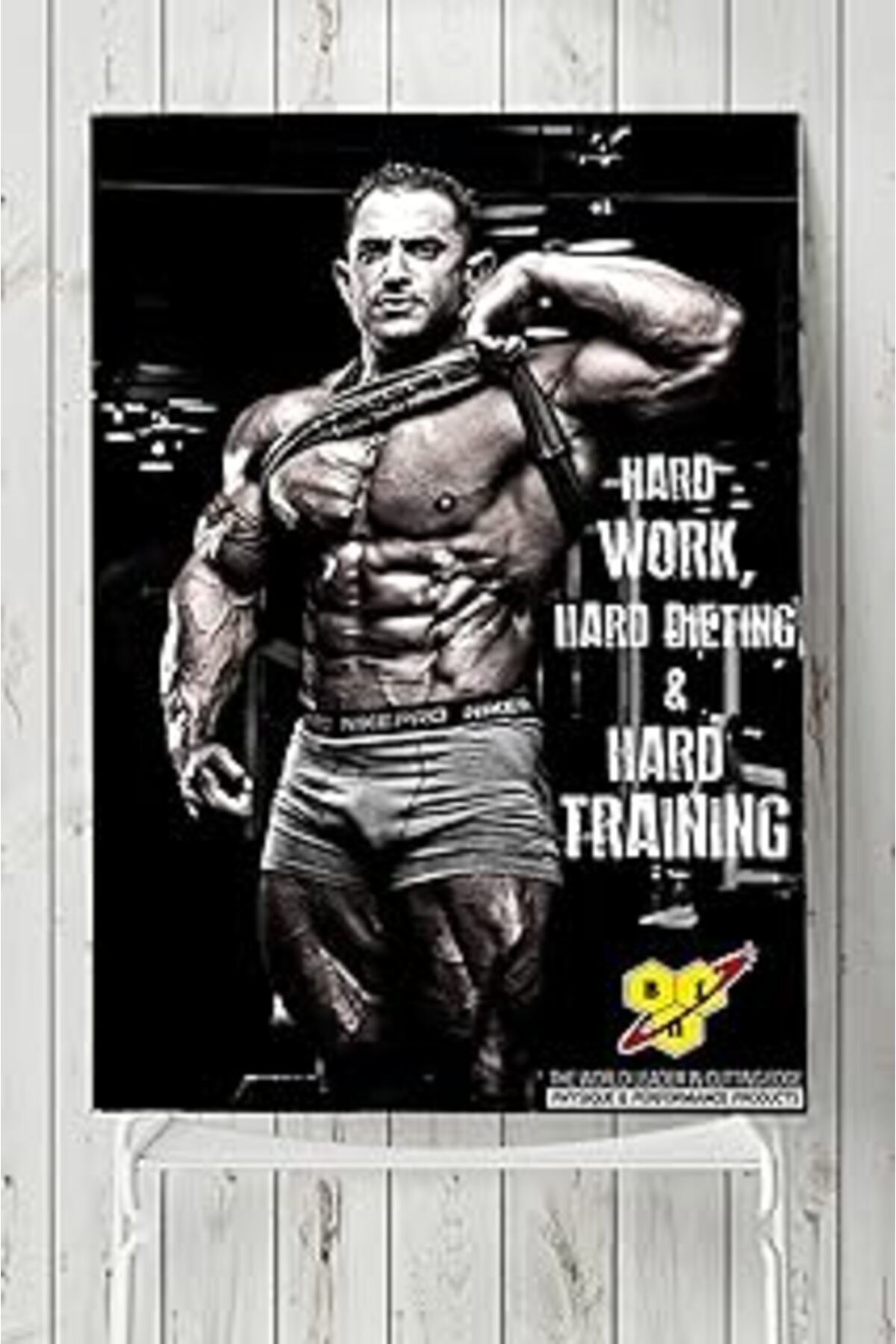 NETWORK ART Postermanya (Pster4773) Hard Work Vücut Geliştirme Body Building Fitness Posteri (50X70Cm)