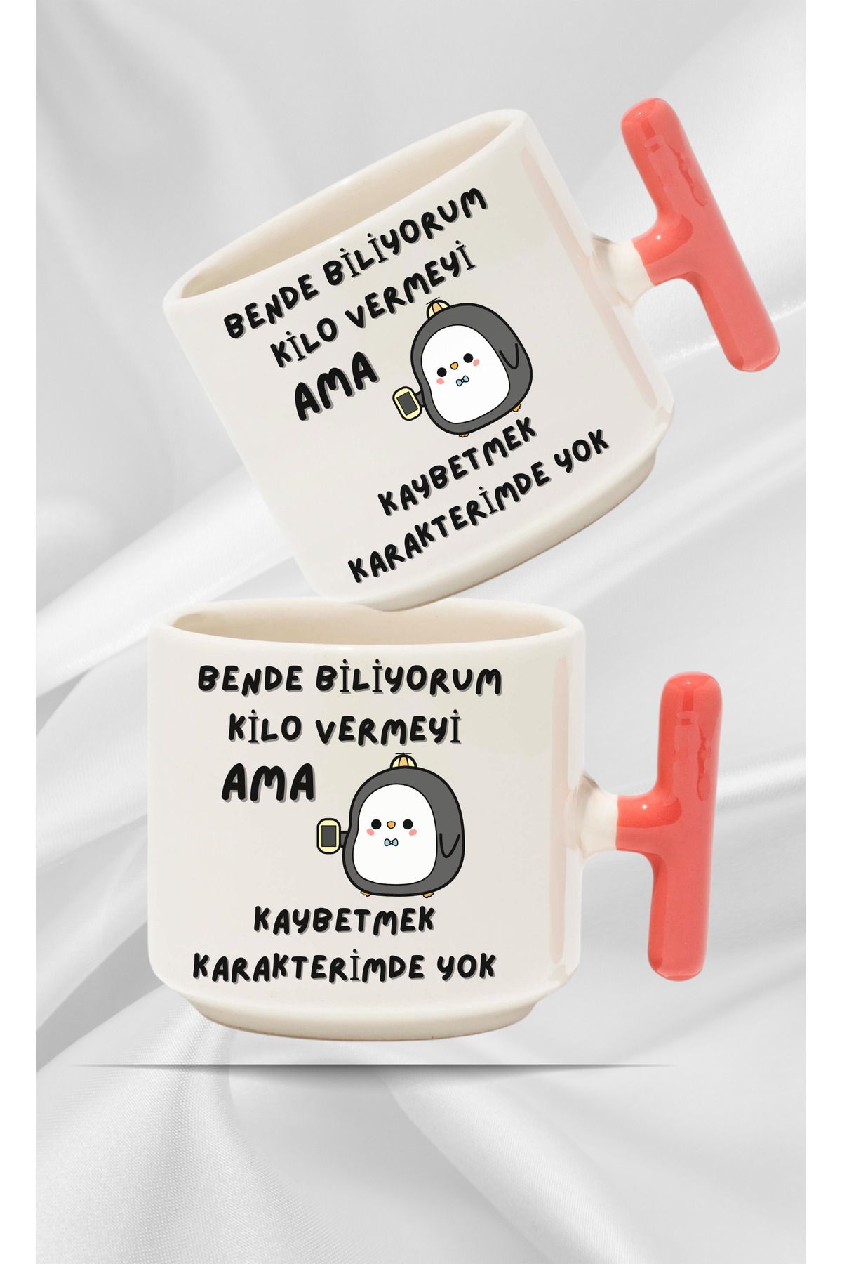 Store 🐧 "Bende Biliyorum Kilo Vermeyi" Esprili Kupa Bardak | Mizahi Hediye Fincan
