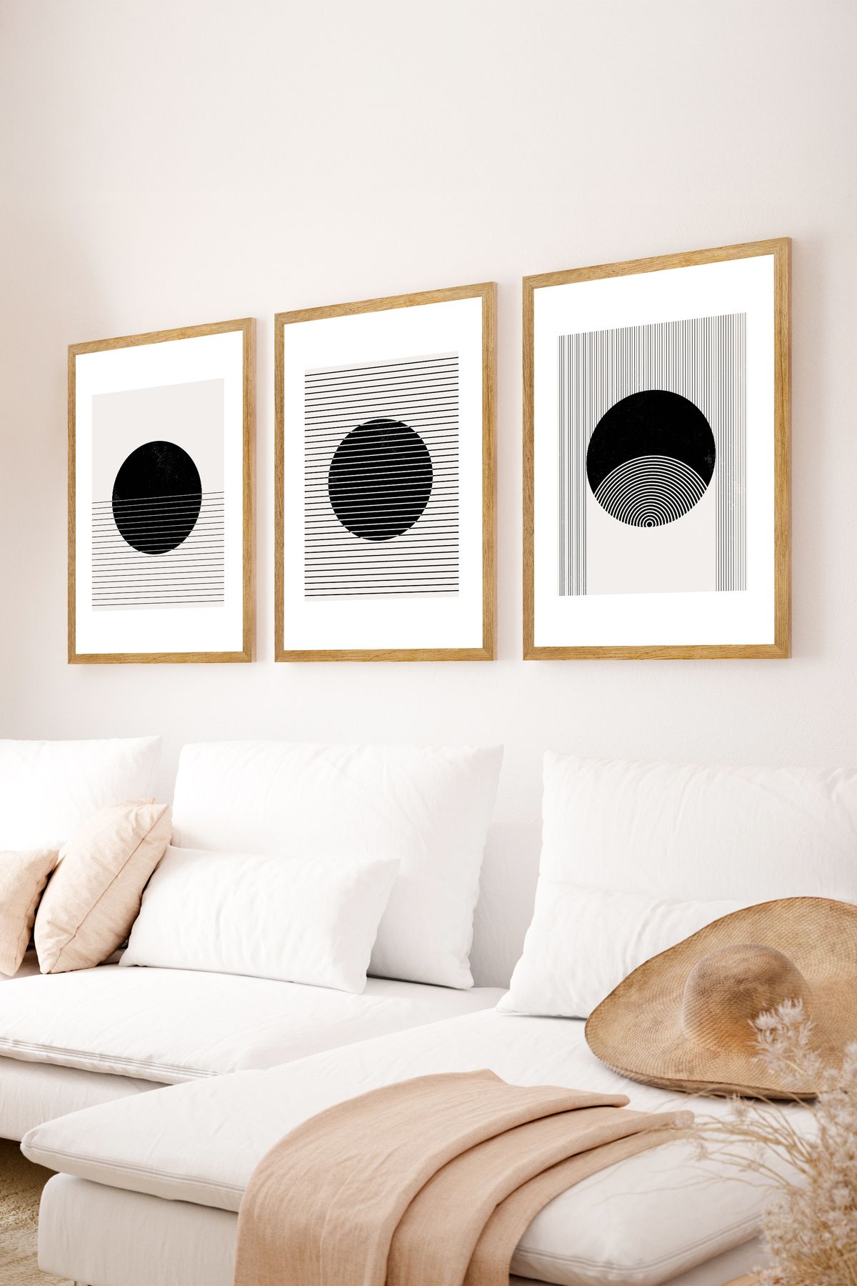artflow 3 Parça Çerçeve Görünümlü Mdf Tablo Seti
