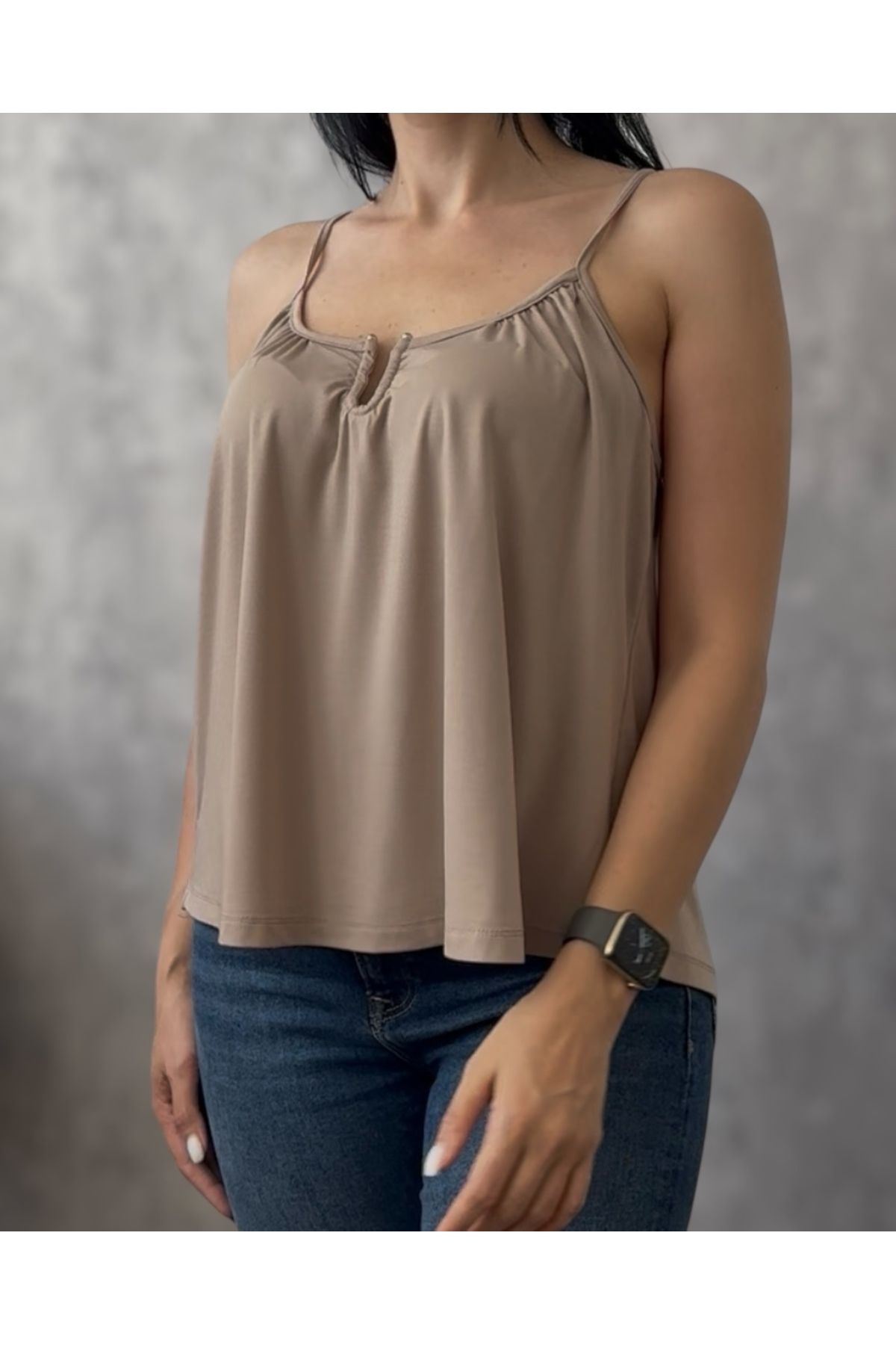 PG GİYİM MODAL KUMAŞ YAKA AKSESUAR DETAYLI BLUZ-29565