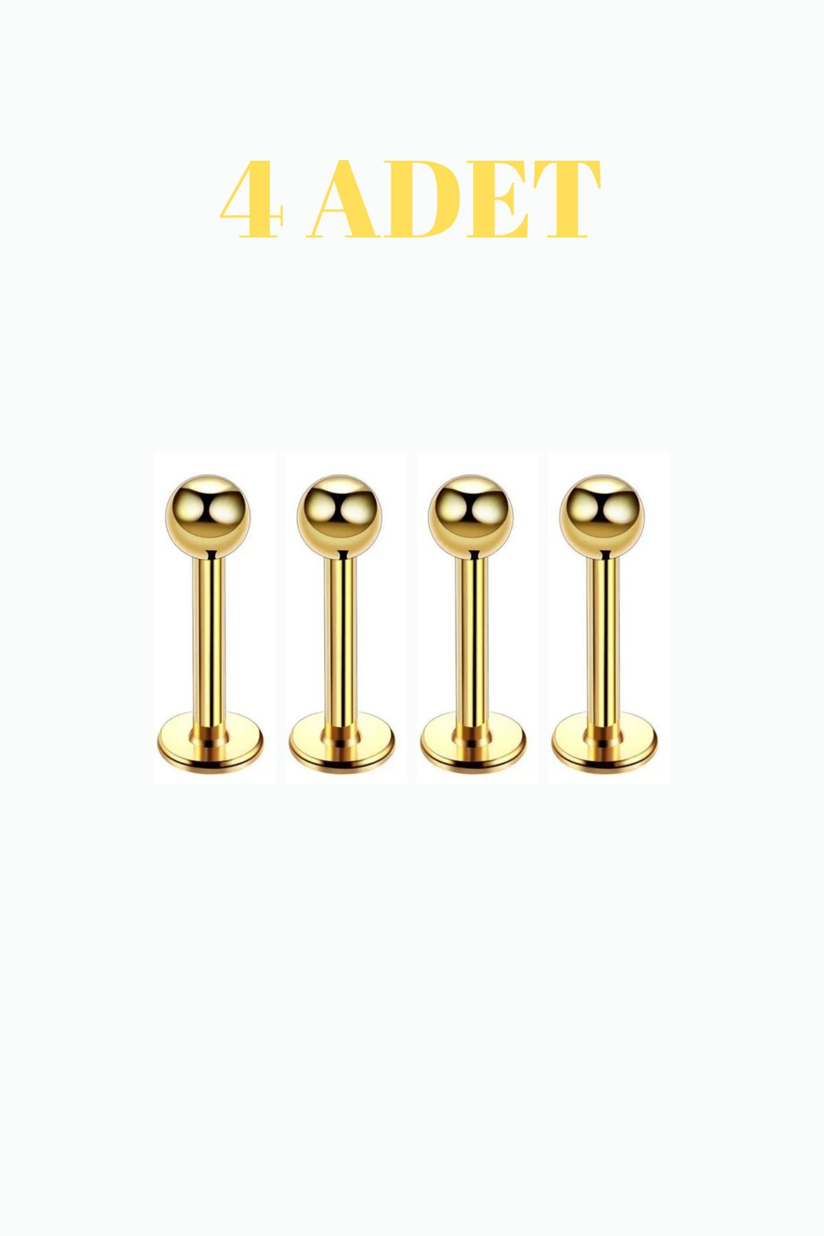 Blisse Piercing 4 Adet Cerrahi Çelik Tragus Labret Helix Kıkırdak Dudak Medusa Piercing Seti