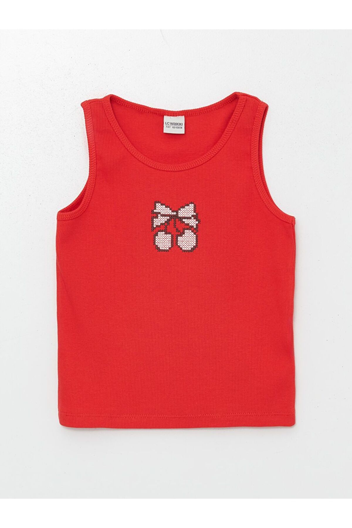 LC Waikiki-Red Crew Neck Girl's Crop Undershirt 1