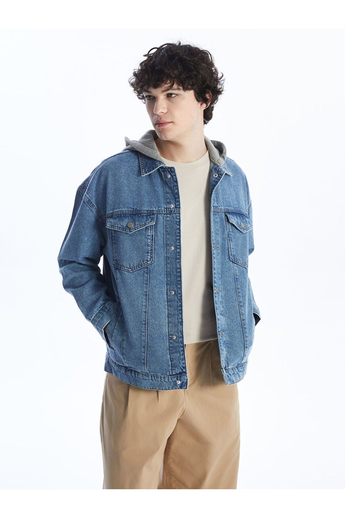 LC Waikiki Indigo Standart Kalıp Erkek Jean Ceket