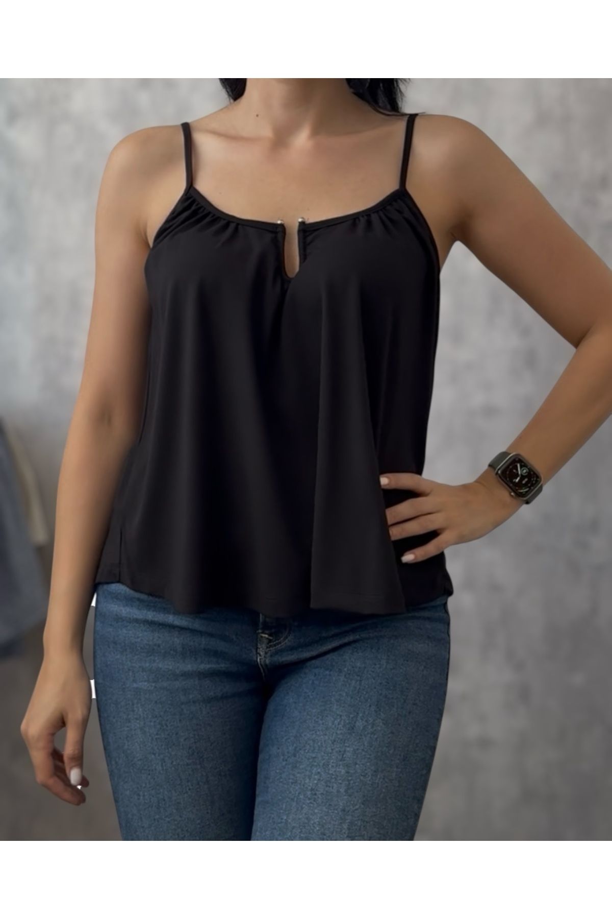 PG GİYİM MODAL KUMAŞ YAKA AKSESUAR DETAYLI BLUZ-29565
