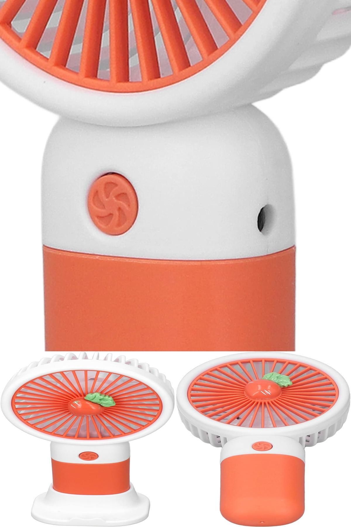 Midday Şirin Havuç Tasarımlı USB Mini Fan – Sessiz, Taşınabilir, Şarjlı El Tipi Masaüstü Havuç Vantilatör