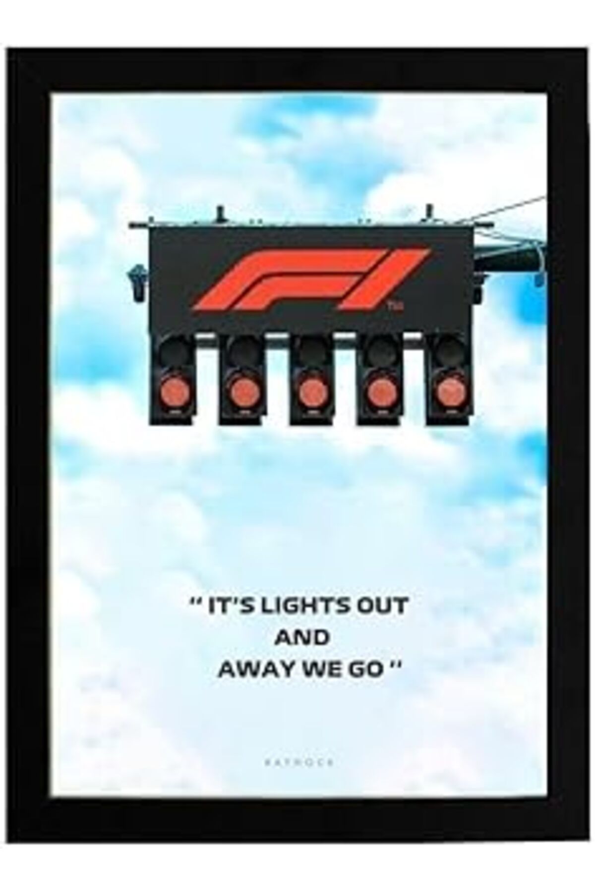 Pazarcan Kaynock (2766) Formula 1 Start Lights Poster Tablo, Dijital Tasarım Tablo Siyah Çerçeve 21 X 30