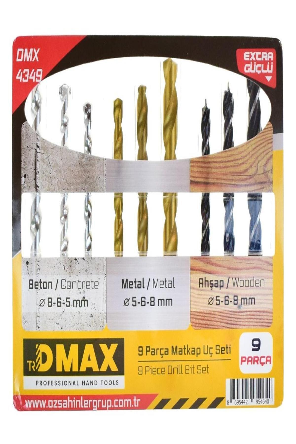 teknotrust Dmax Matkap Ucu Seti 9 Pcs Dmx4349