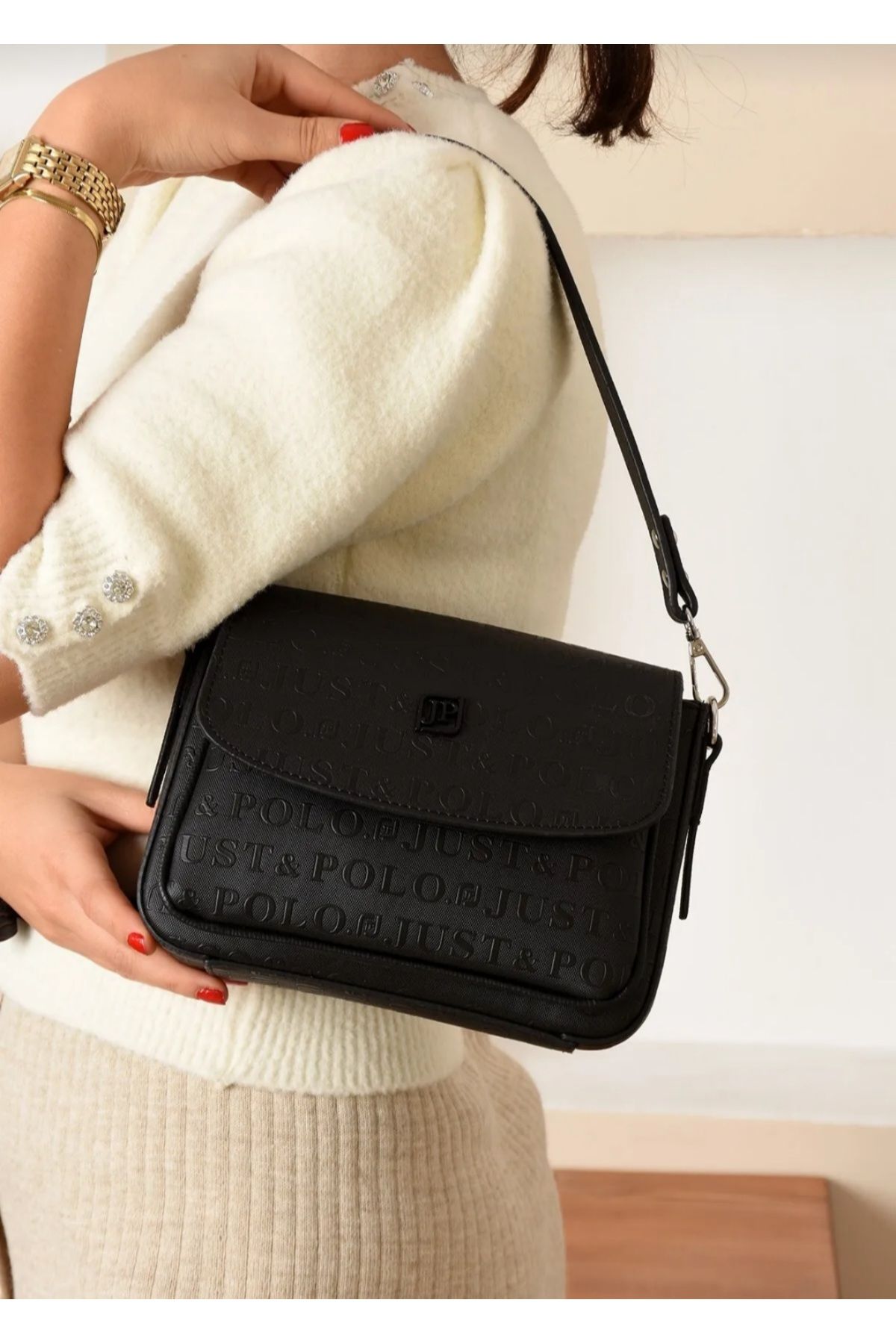 çkn sedat çakan çanta & fular & aksesuar 3 compartment lid model women shoulder bag