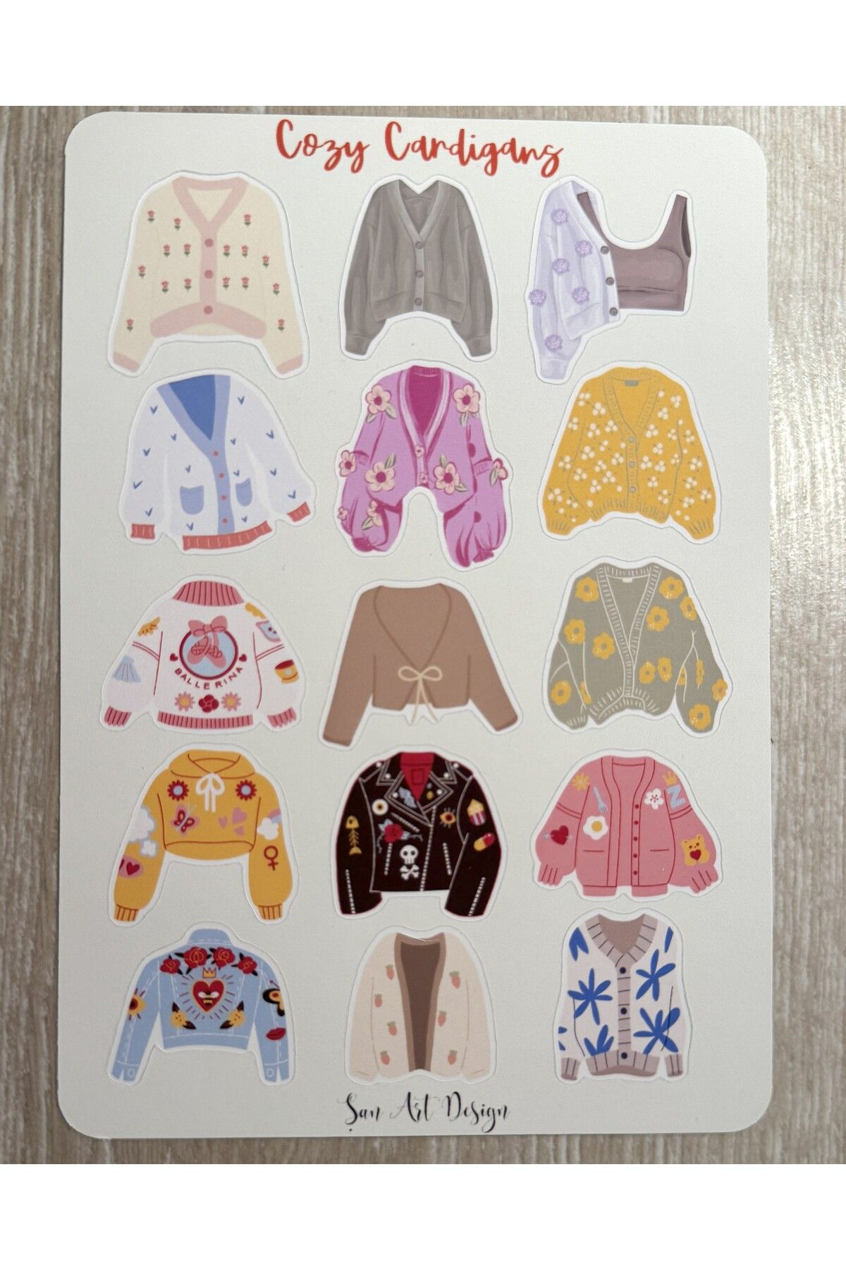ŞAN ART DESİGN COZY CARDİGANS HIRKA TEMALI STİCKER