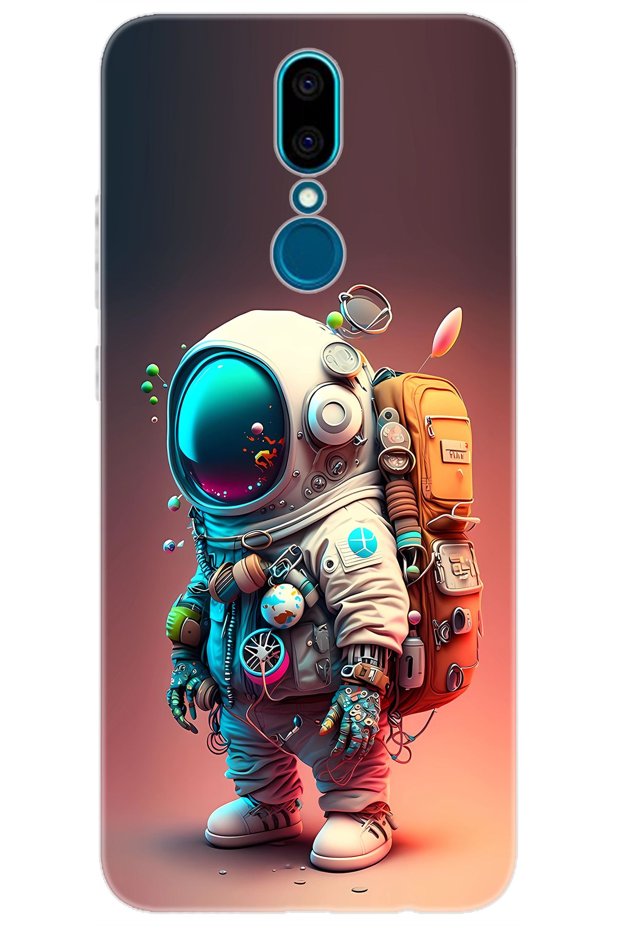 Ceppare Vestel Venüs V7 Uyumlu Kılıf Desen Baskılı Silikon Astronot STK:682 CP-kfoisKc