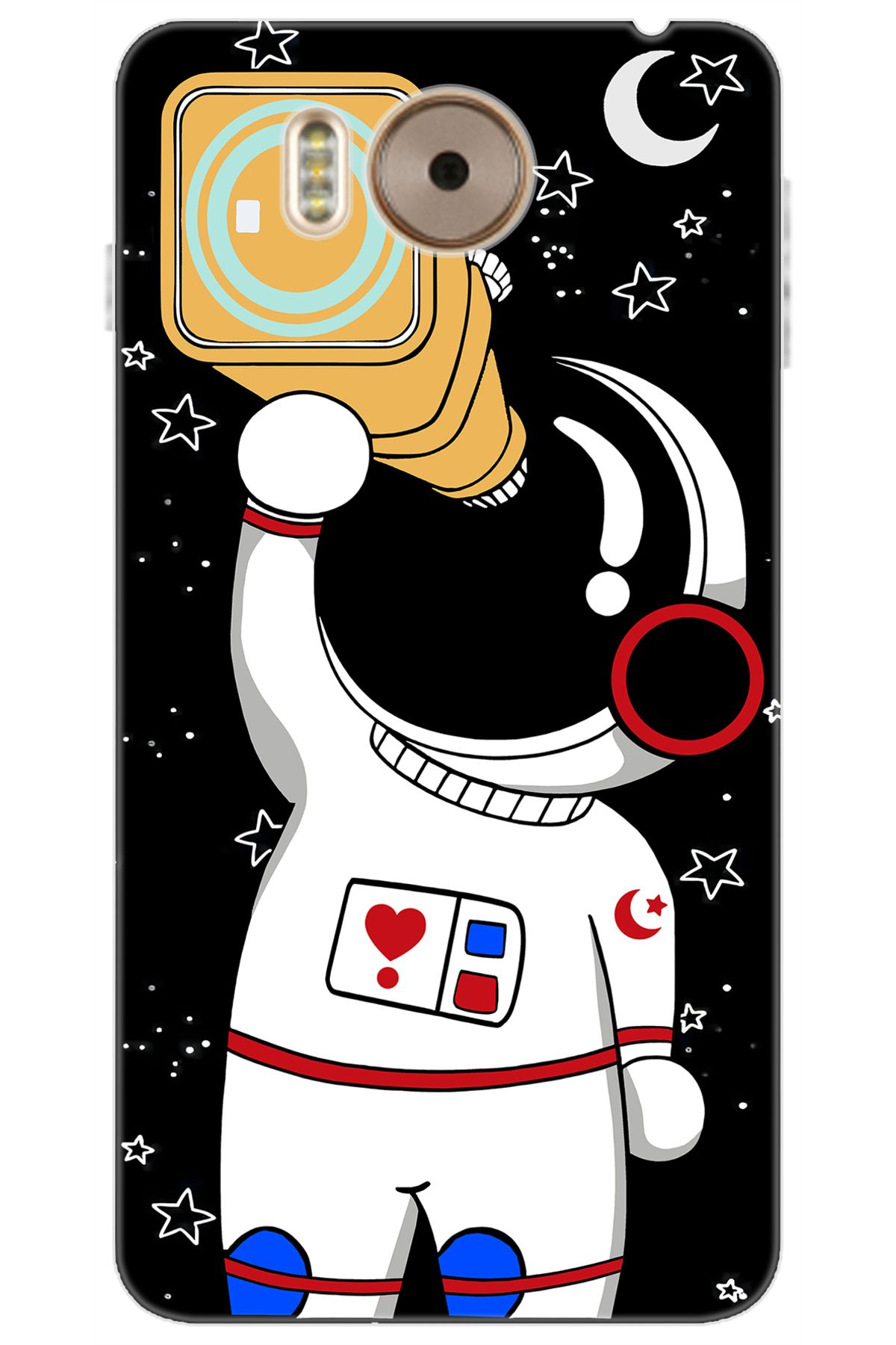 Ceppare Vestel Venüs V3 5580 Uyumlu Kılıf Desen Baskılı Silikon Sevimli Astronot Serisi STK:100 CP-ypJwPK3