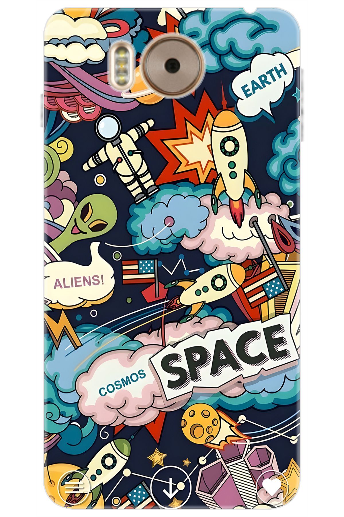 Ceppare Vestel Venüs V3 5580 Uyumlu Kılıf Desen Baskılı Silikon Space STK:633 CP-Gcq123L