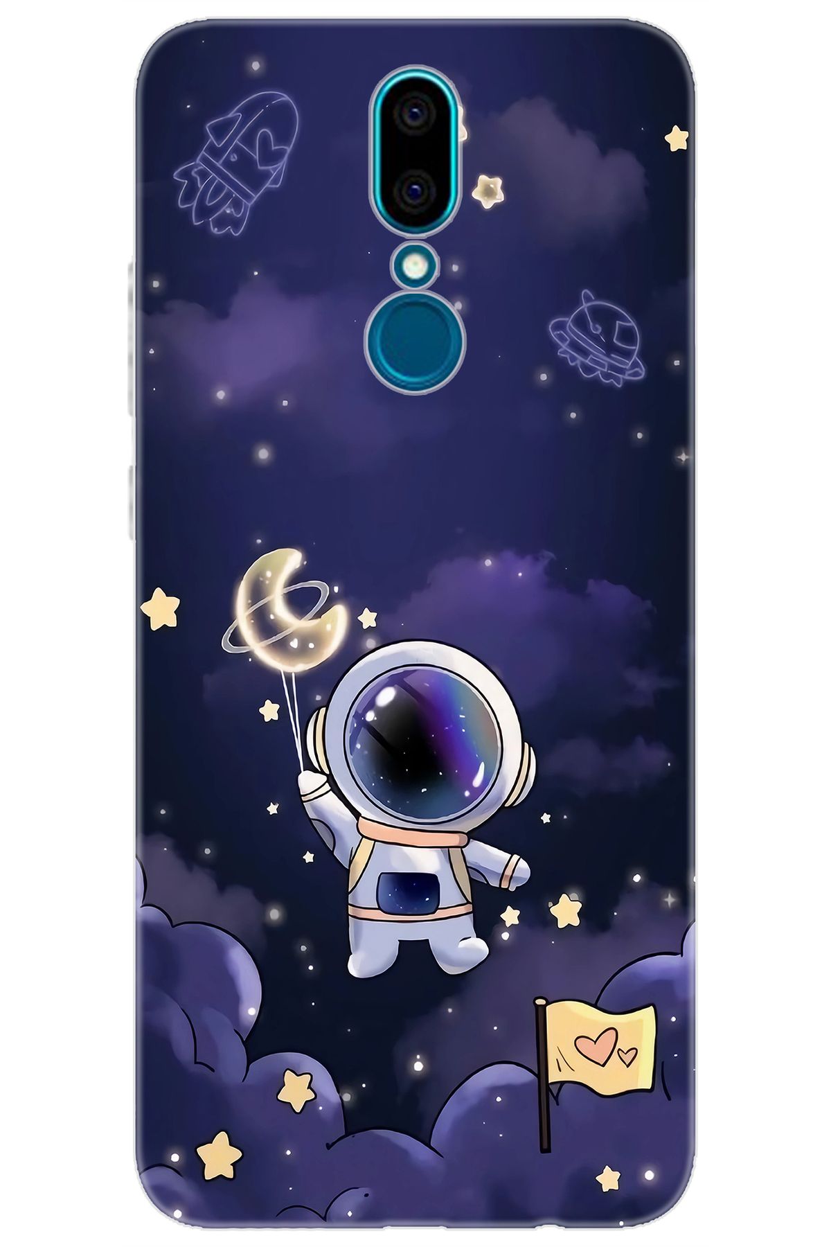 Ceppare Vestel Venüs V7 Uyumlu Kılıf Desen Baskılı Silikon Astronot STK:738 CP-Op4HVn9
