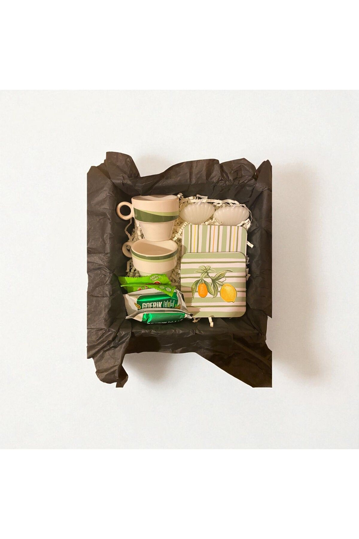 Sideline Kreatif Espresso Bardağı Mum ve Çikolata Hediye Kutusu