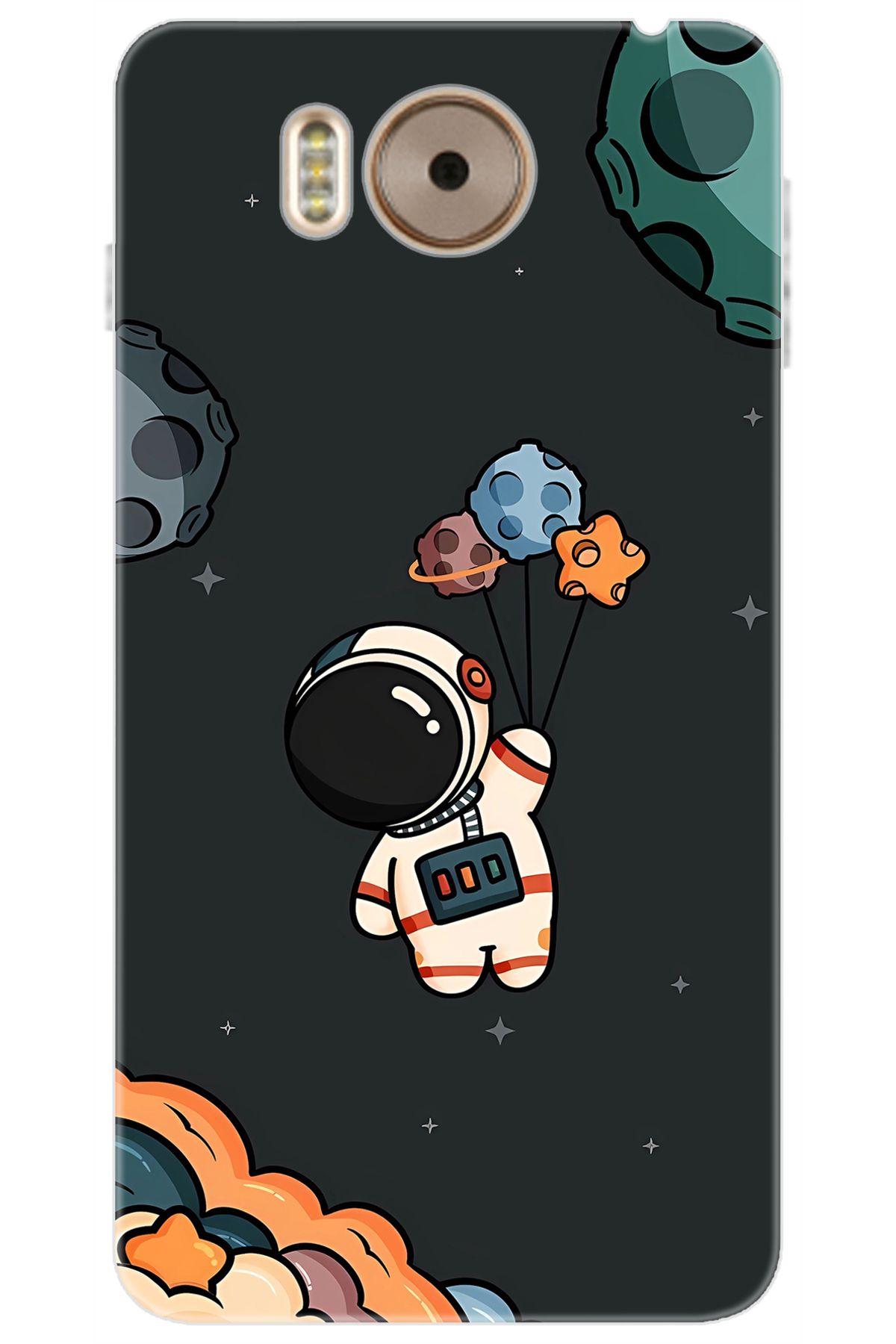 Ceppare Vestel Venüs V3 5580 Uyumlu Kılıf Desen Baskılı Silikon Astronot STK:628 CP-OCuppVM