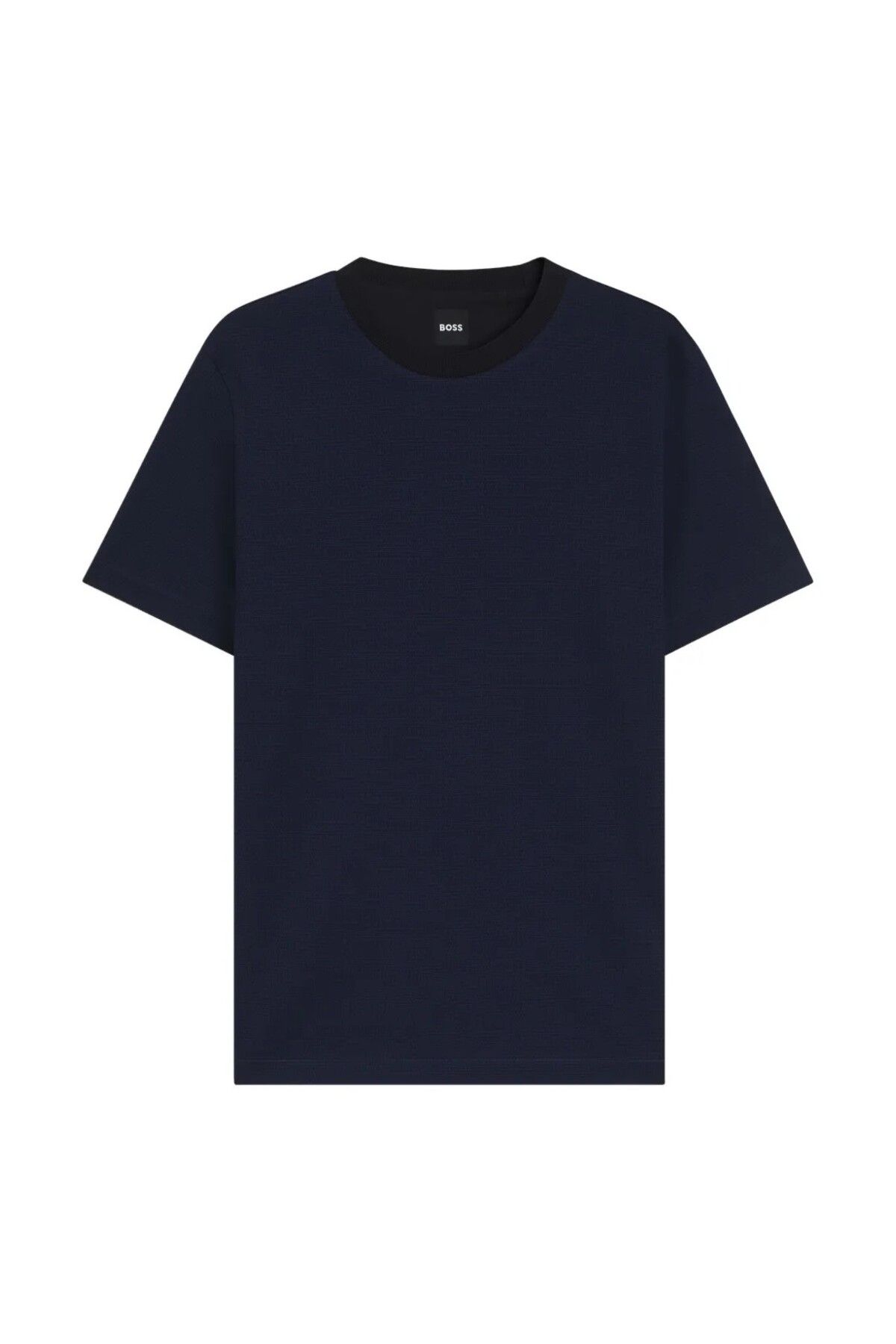 BOSS Erkek Kısa Kol Bisiklet Yaka Pamuklu Düz Lacivert T-Shirt 50543884-404