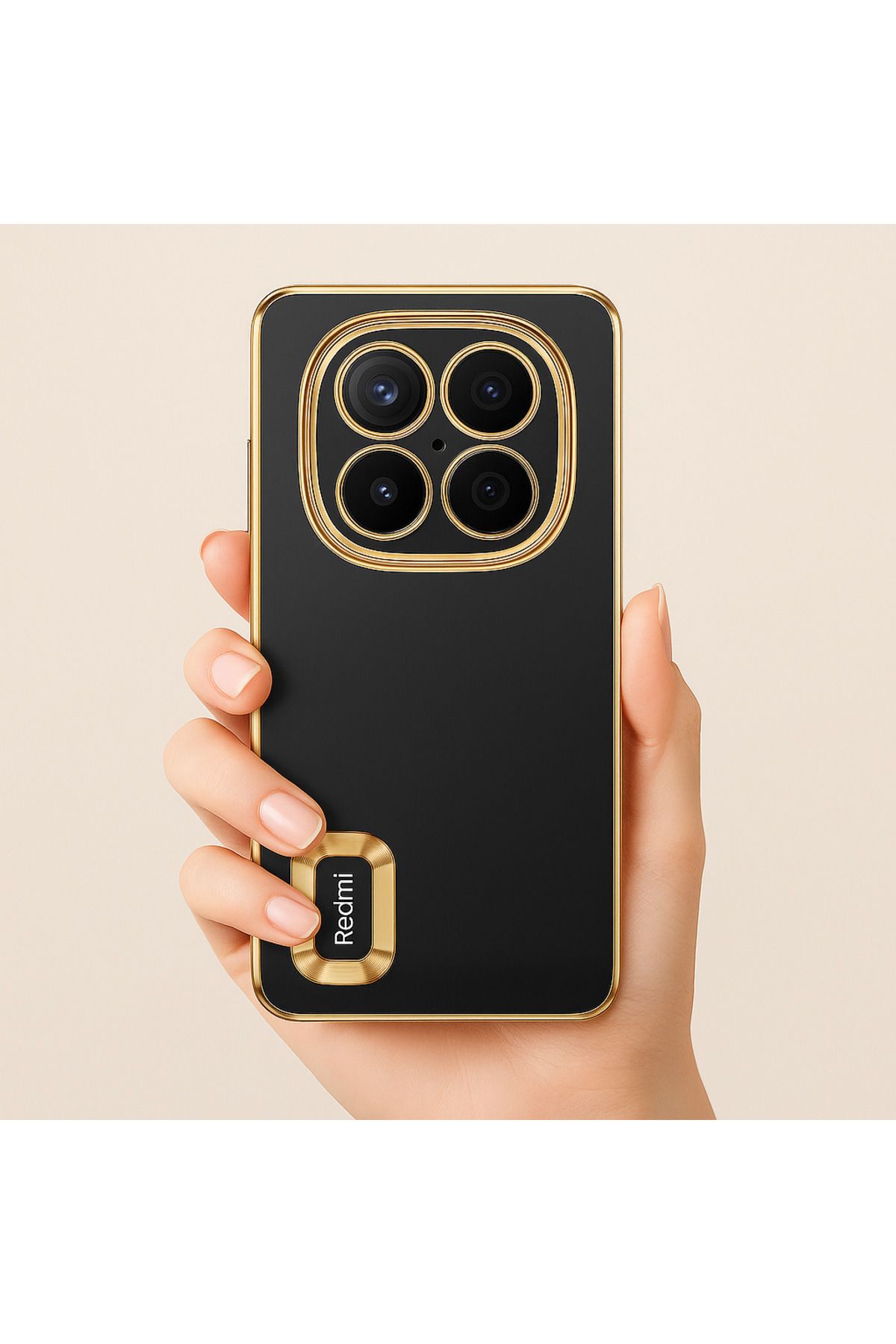 Rivor Xiaomi Redmi Note 14 Pro 4G Kılıf Kamera Korumalı Kenarları Renkli Şeffaf Logo Gösteren Parlak Kapak