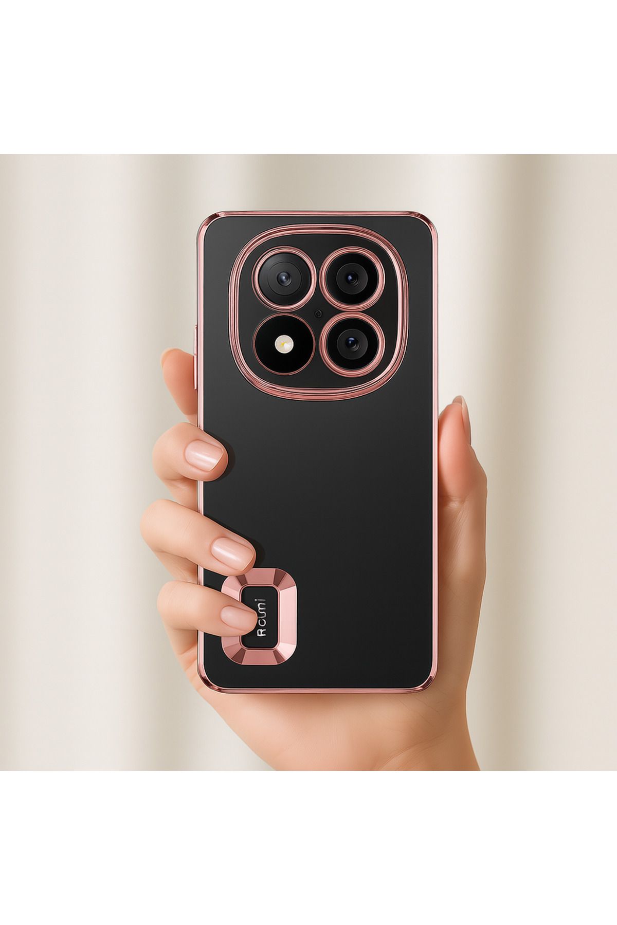 Rivor Redmi Note 14 Pro 5G & Poco X7 5G Kılıf Kamera Korumalı Kenarları Renkli Şeffaf Logo Gösteren Kapak