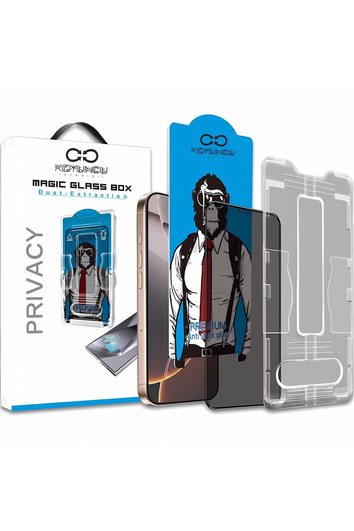 Magic Glass Privacy Magic Glass Box iPhone 13 Uygulama Aparatlı Hayalet Cam Ekran Koruyucu