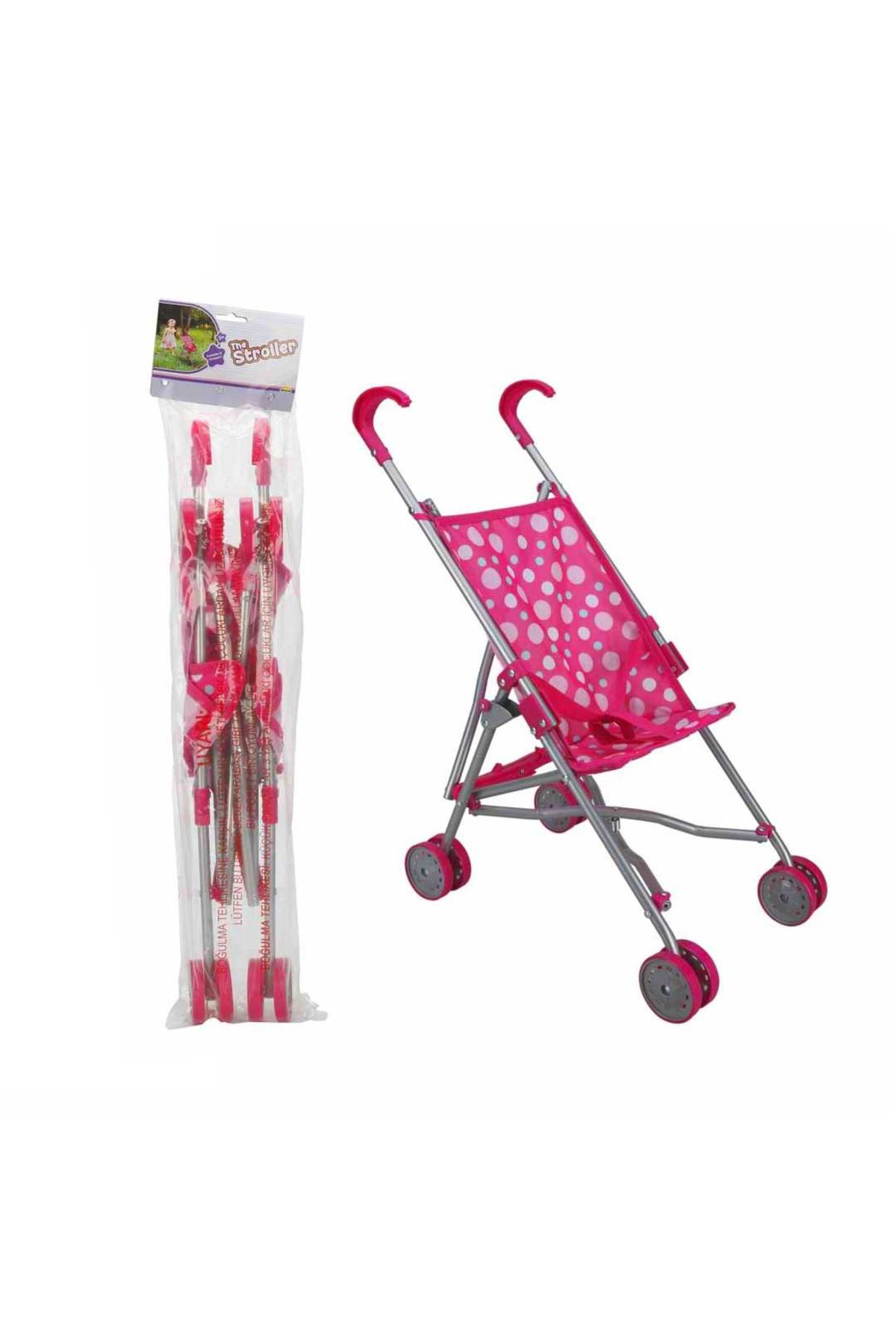 Art Tone SUNMAN THE STROLLER BEBEK ARABASI BASTON PUSET METAL KATLANIR PUANTİYE DESENLİ 4 TEKER 3+