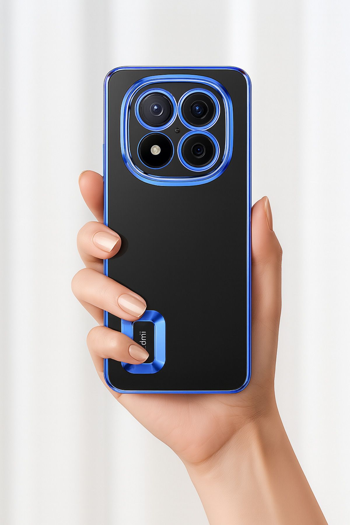 Rivor Xiaomi Redmi Note 14 Pro 4G Kılıf Kamera Korumalı Kenarları Renkli Şeffaf Logo Gösteren Parlak Kapak