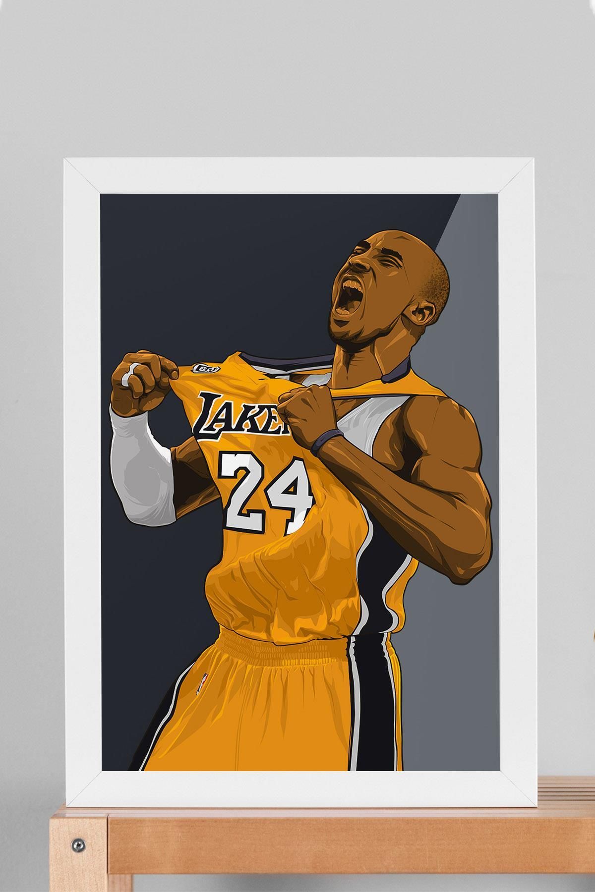Saturn Kobe Bryant Çerçeveli Tablo - Basketbol NBA Posteri Tablo