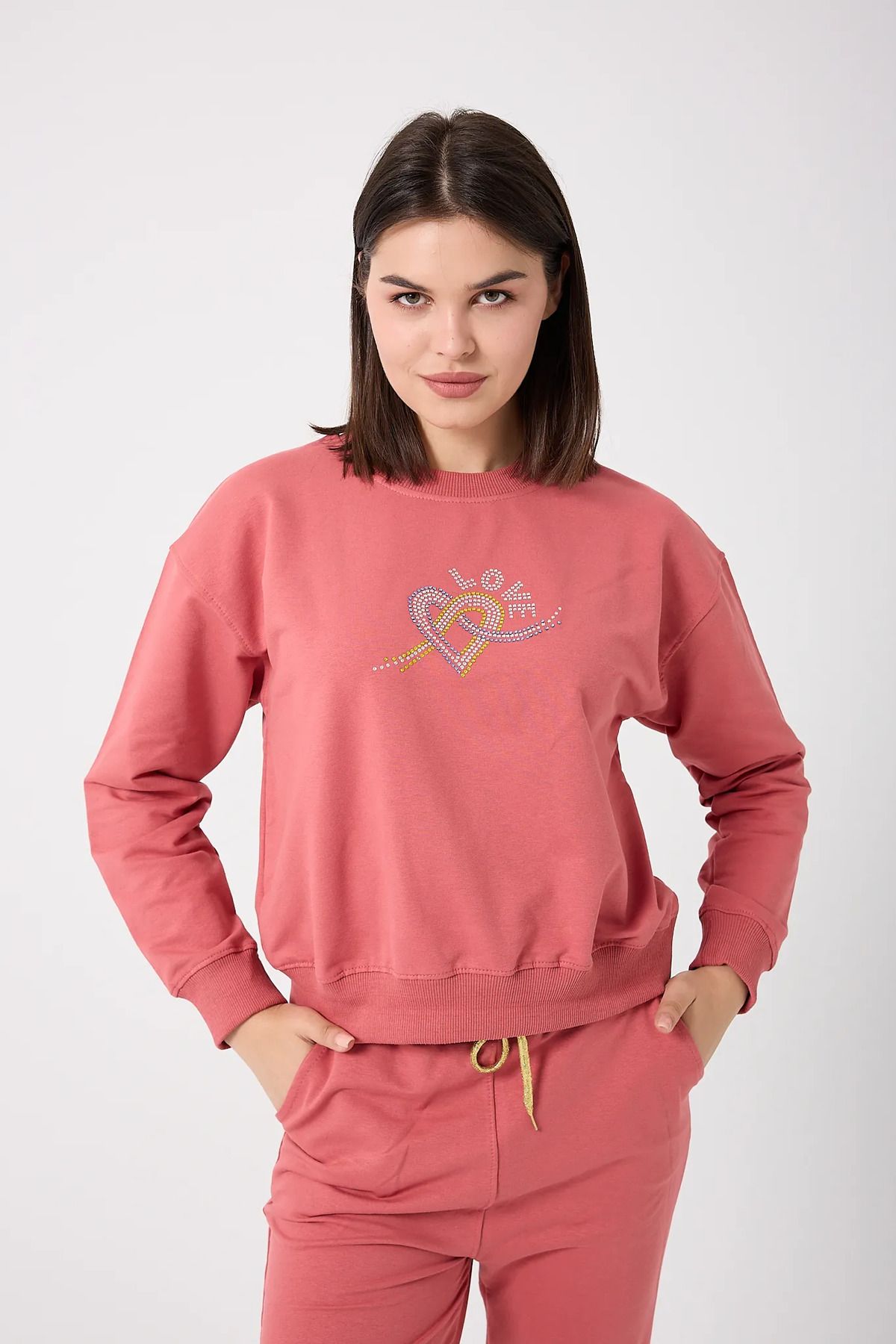sernoy lomera SL4637-Love Taşlı Alt Üst İkili Takım