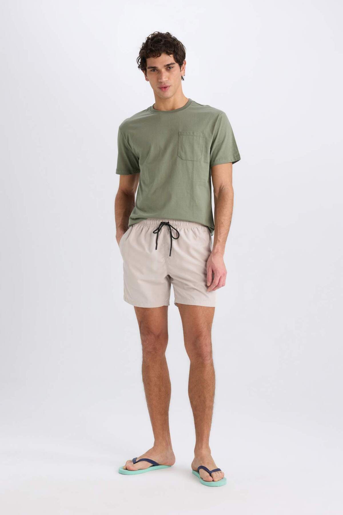 DeFacto Regular Fit Kısa Boy Yumuşak Tuşeli Deniz Şortu E0993AX25HS