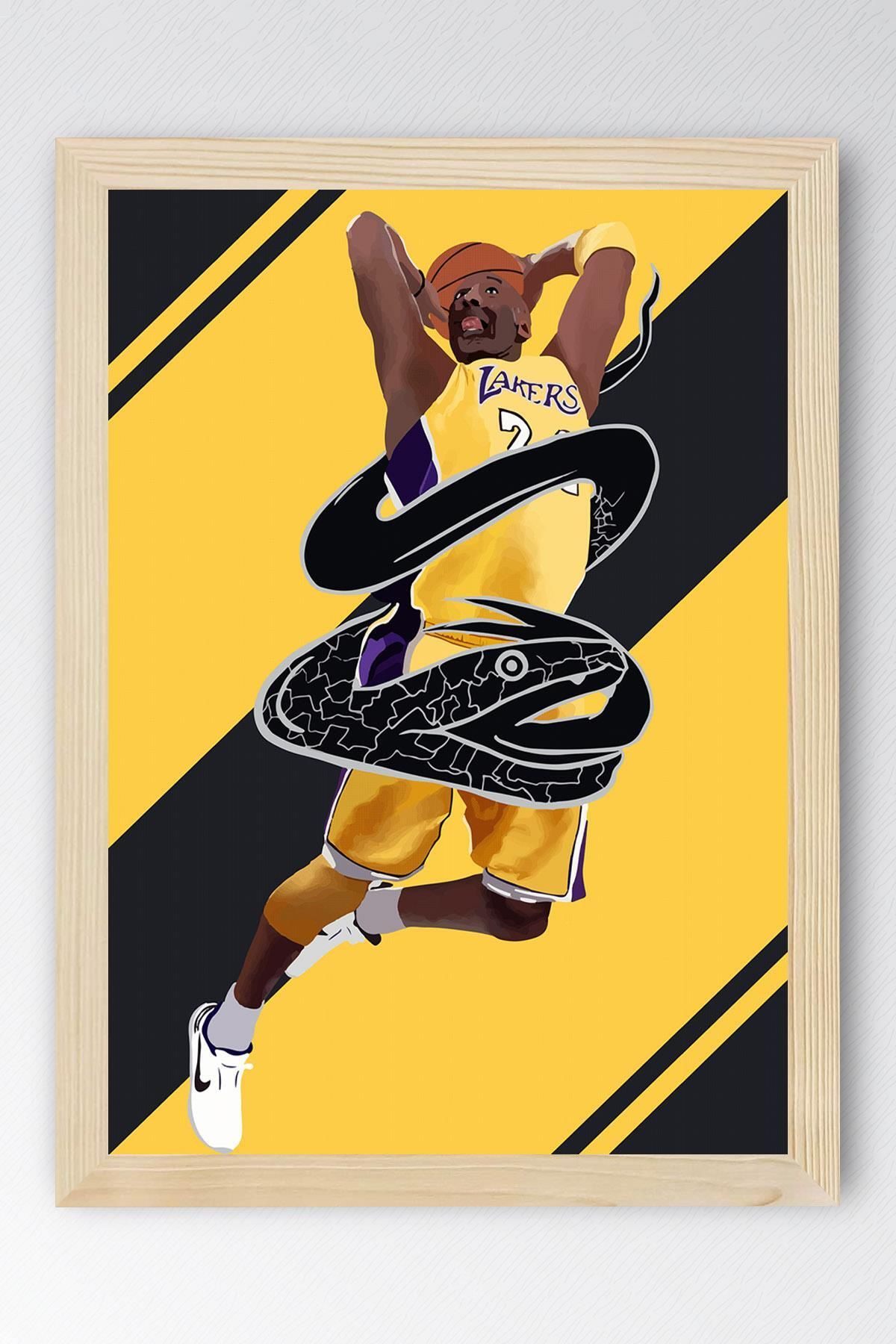 Saturn Kobe Bryant Çerçeveli Tablo - Basketbol NBA Posteri Tablo