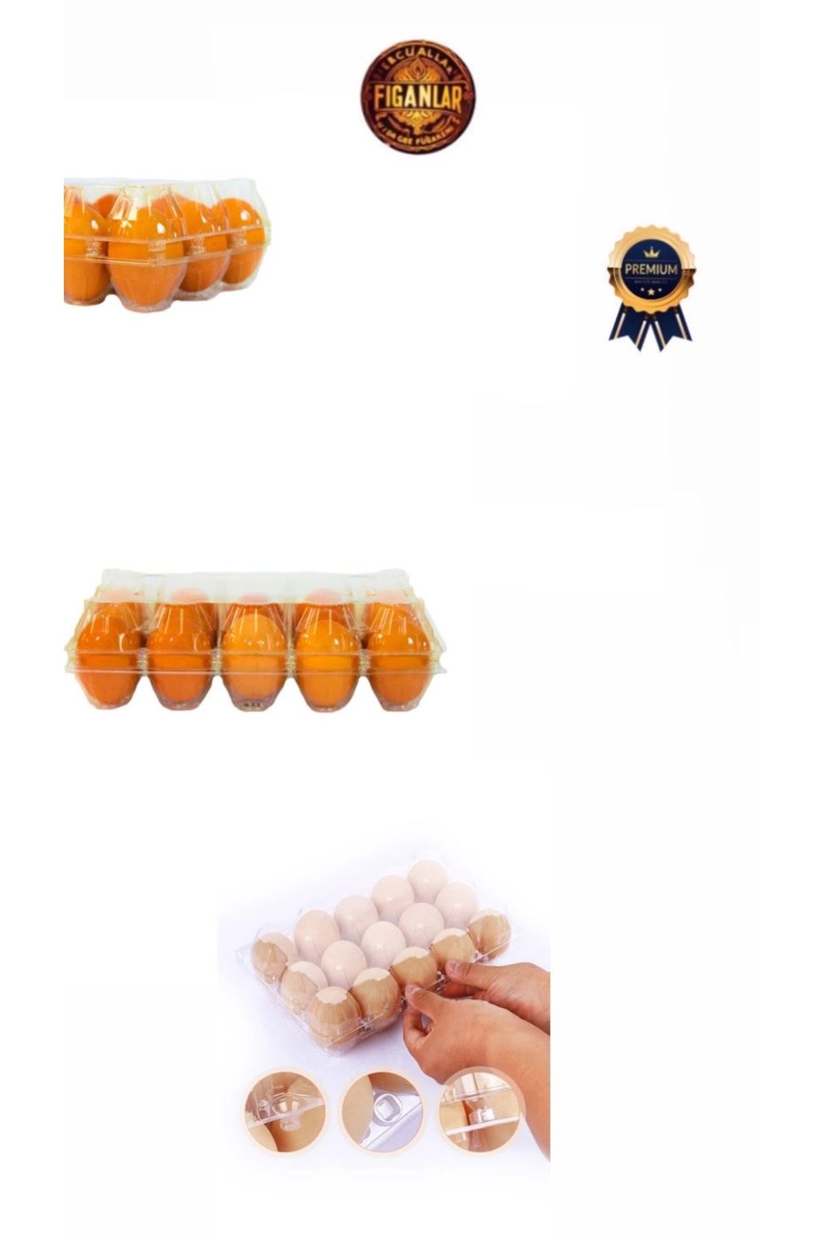 figanlar ambalaj Şeffaf Kapaklı Plastik 15'li Yumurta Viyolü/Yumurta Saklama Kabı 16x28x8cm 100 Adet