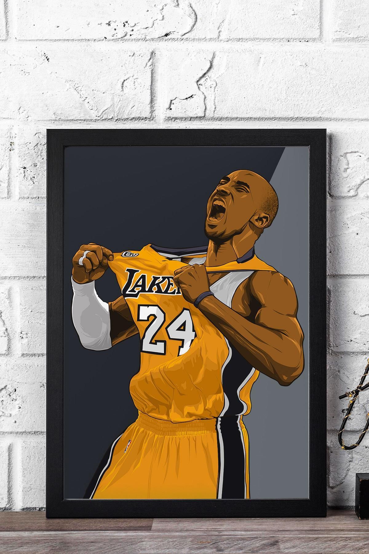 Saturn Kobe Bryant Çerçeveli Tablo - Basketbol NBA Posteri Tablo