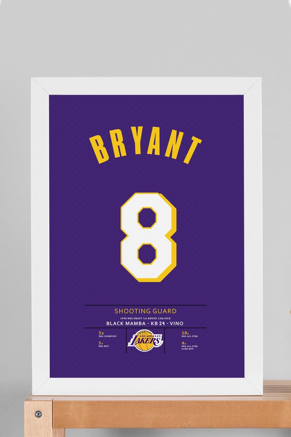 Saturn Kobe Bryant Forma Çerçeveli Tablo - NBA Los Angeles Lakers Jersey