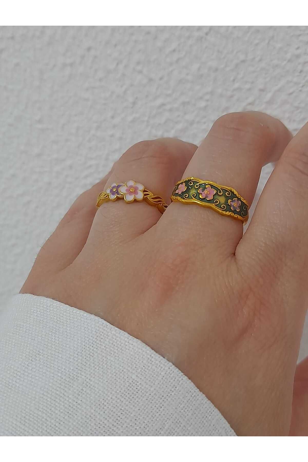 Bubbleatelier 2'li mineli set yüzük