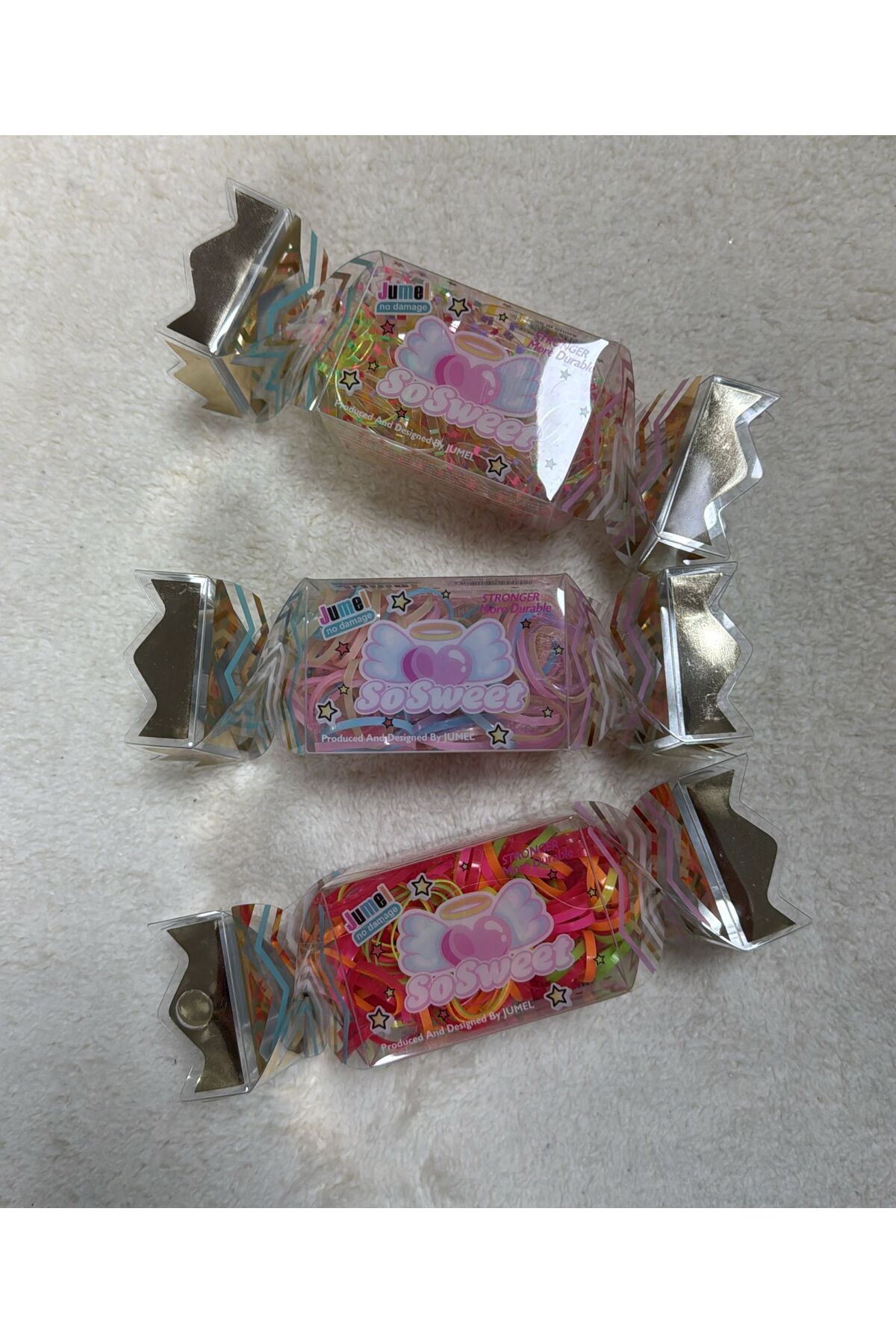BUCHE Şeker Kutusunda Lastik Toka Perma Tokası Renkli