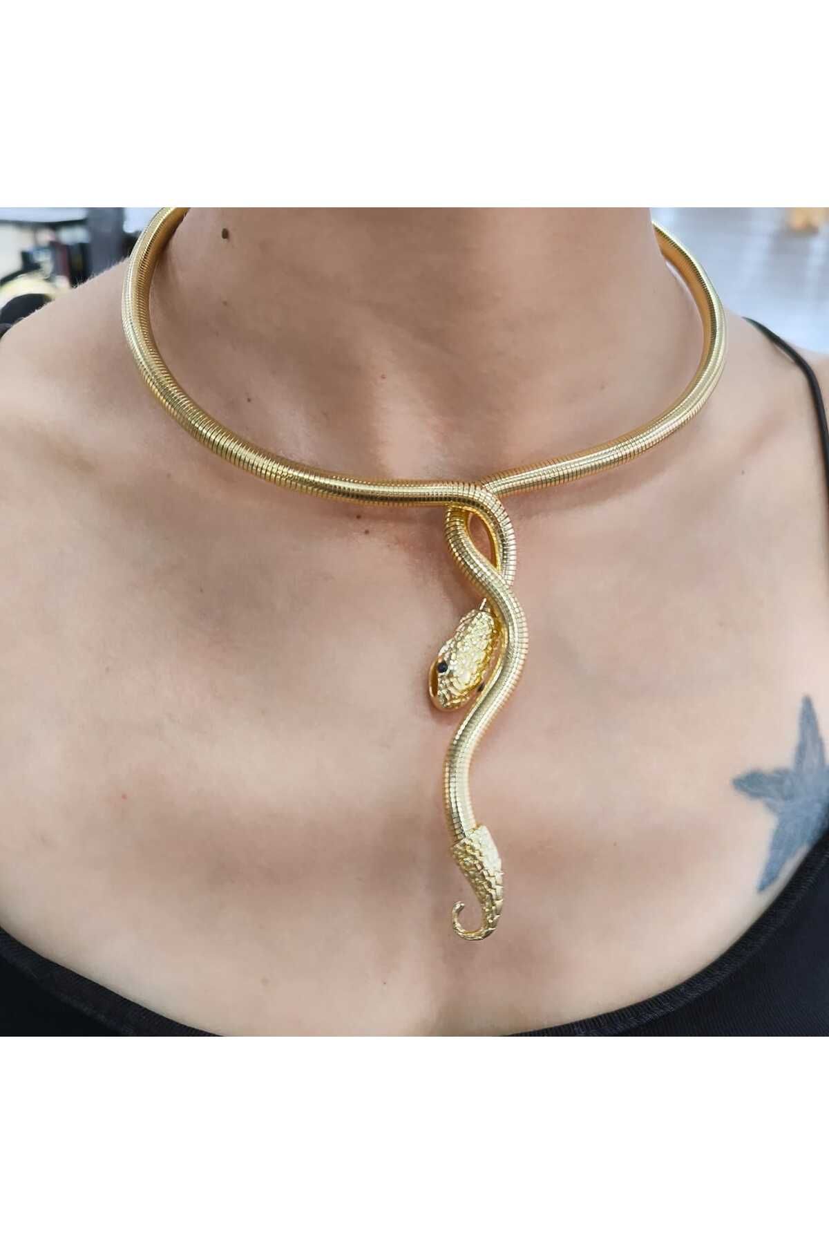 Bo Takı ve Aksesuar Yılan model bükülen kolye