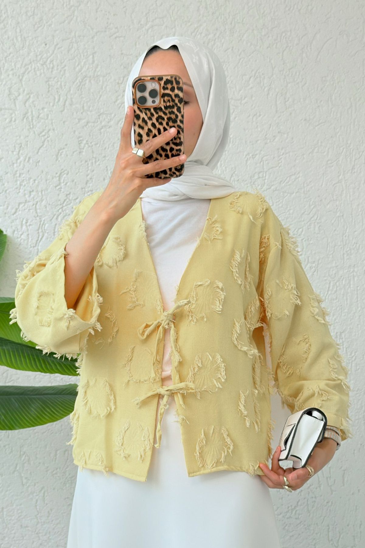 DPARİS Yama Yırtık Detaylı Kimono