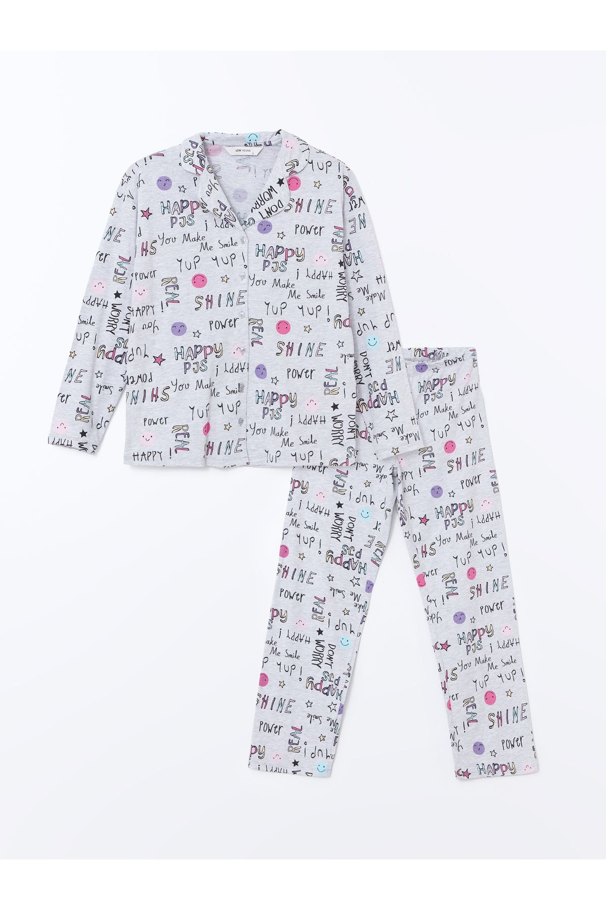 LC Waikiki-Shirt Collar Patterned Women's Pajamas Set 5