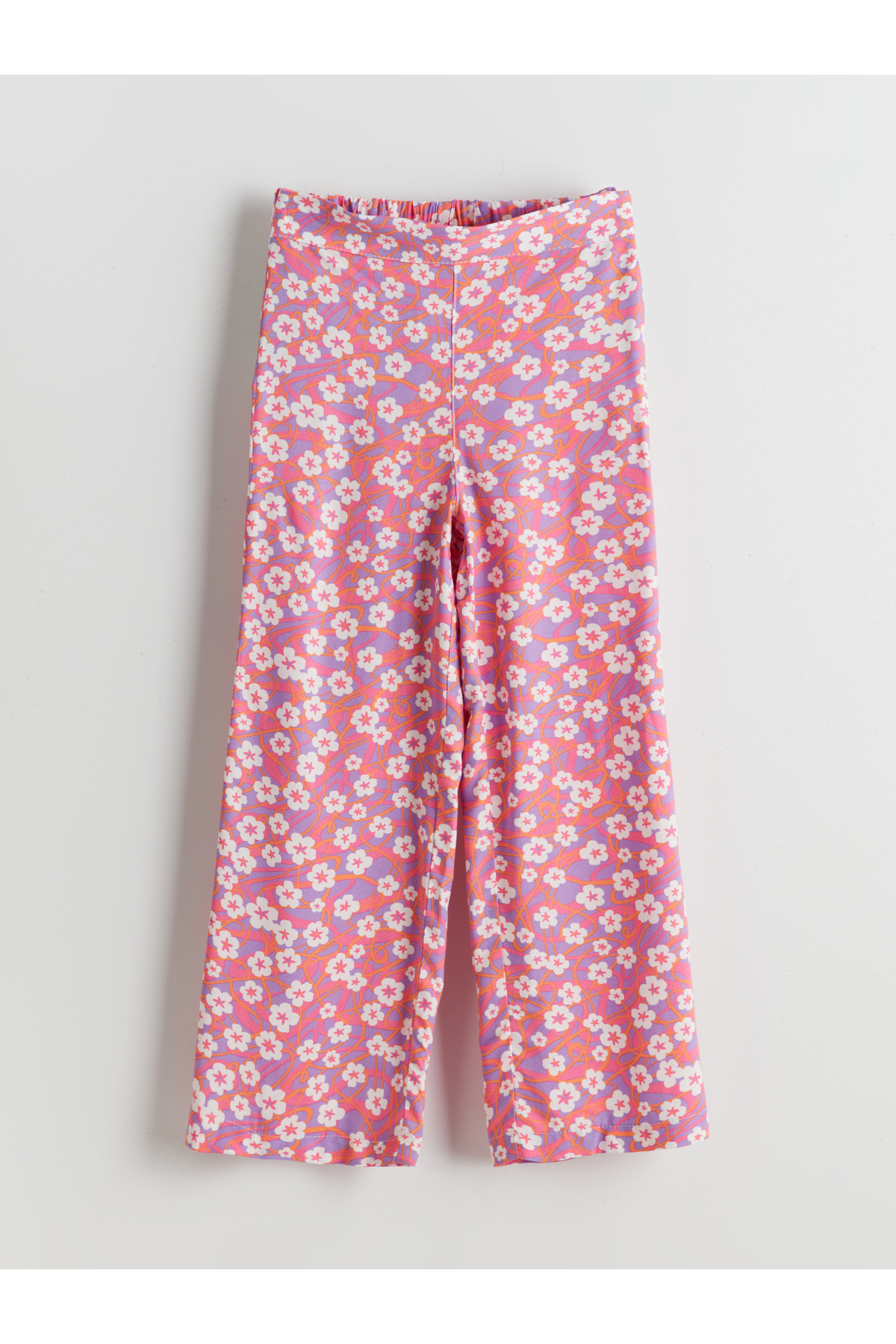 LC Waikiki-Elastic Waist Floral Girls Trousers 1